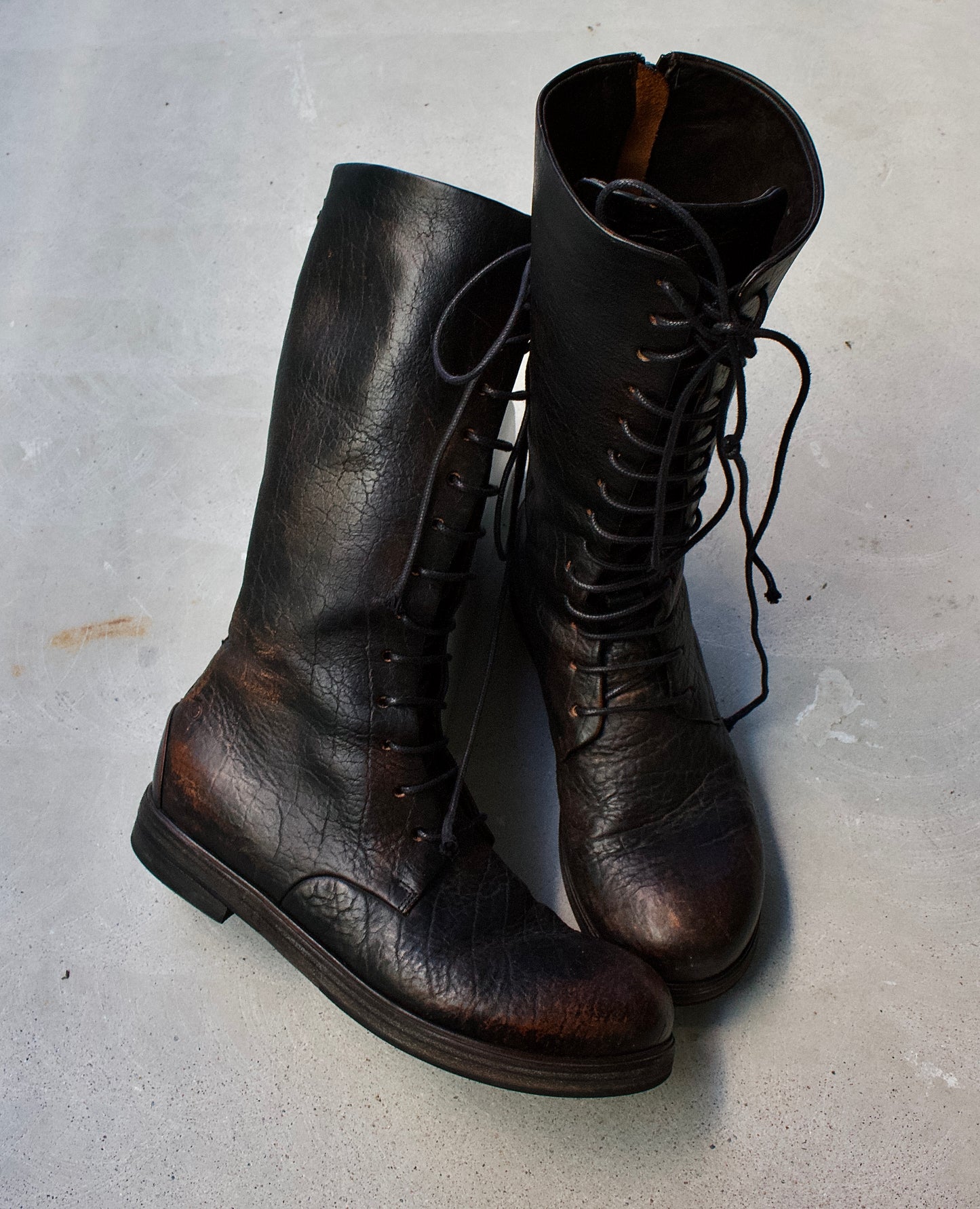 Marsèll Mid-Calf Combat Leather Boots