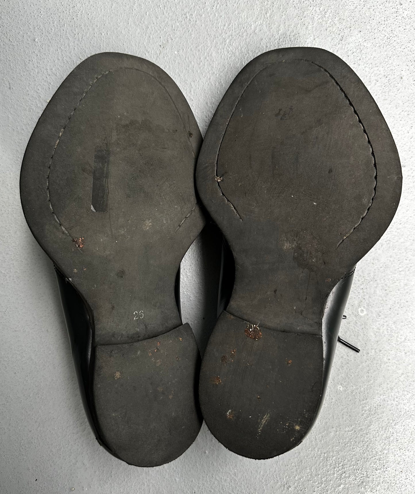 Christopher Nemeth “Linenman” Round Toe Lace-up Black Leather Derbies