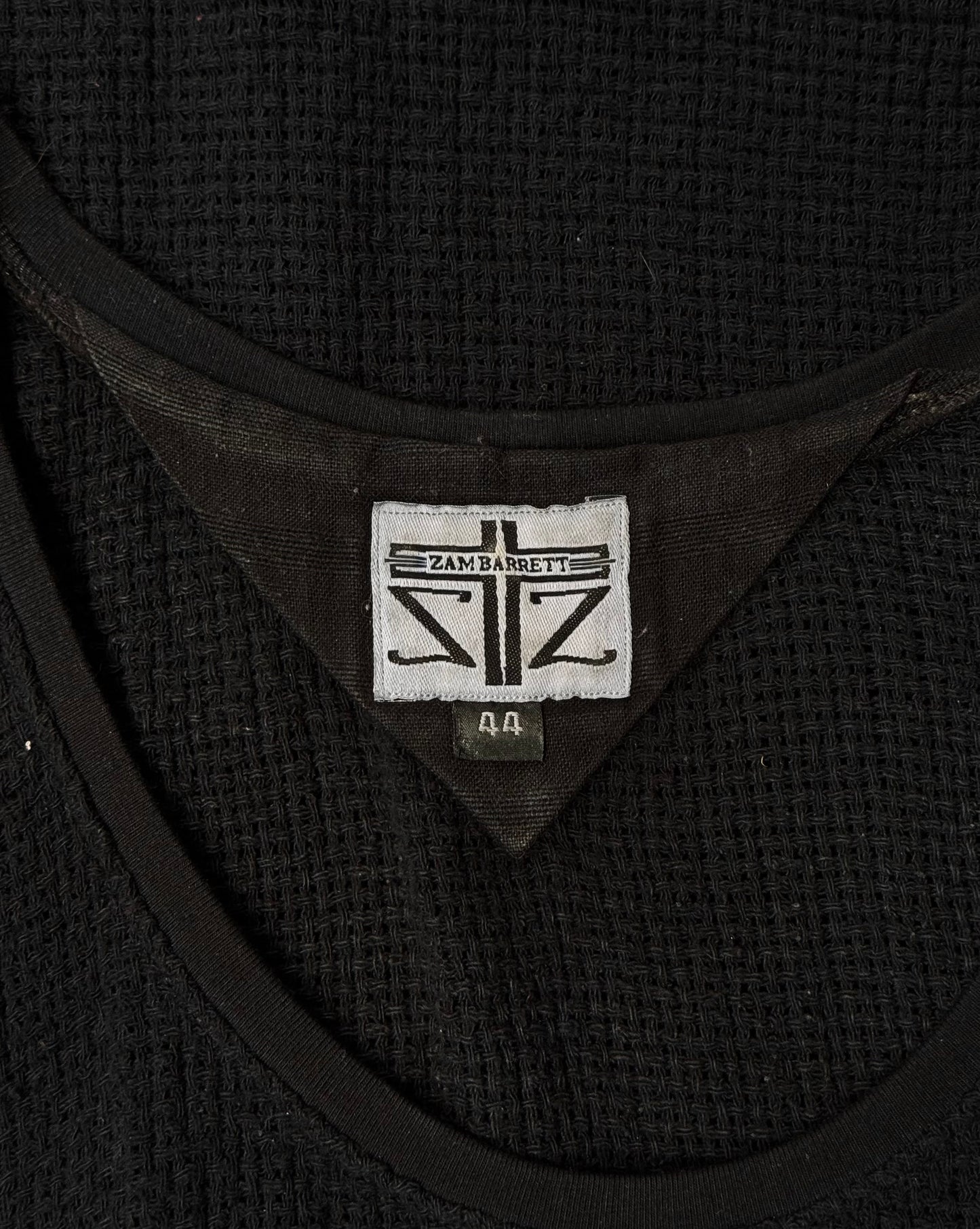 ZAM BARRETT Asymmetrical Cut Waffle Knitted Tank Top