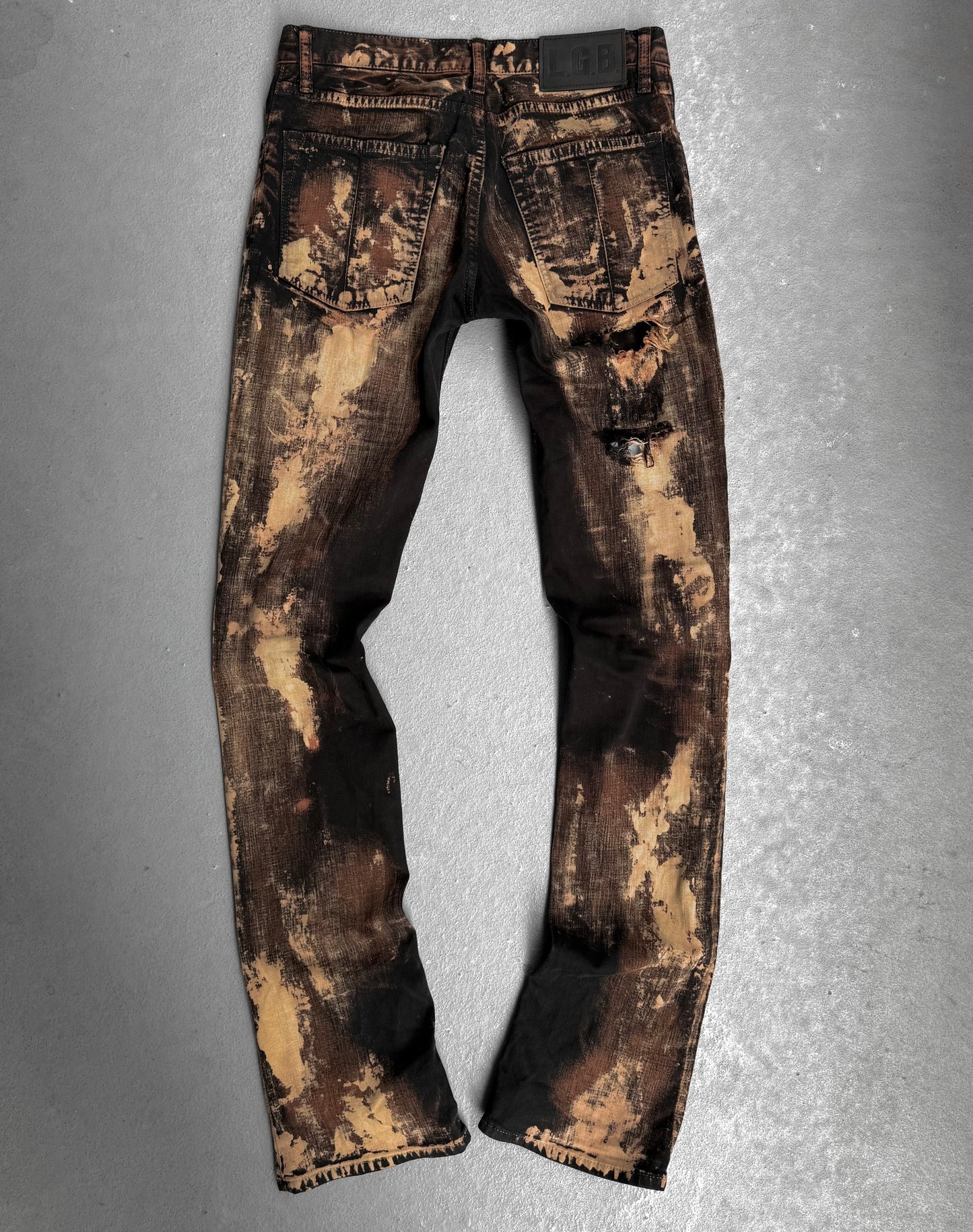L.G.B. Early 00s 'MARS/S-WOLF/BR' Distressed Flare Mars Denim
