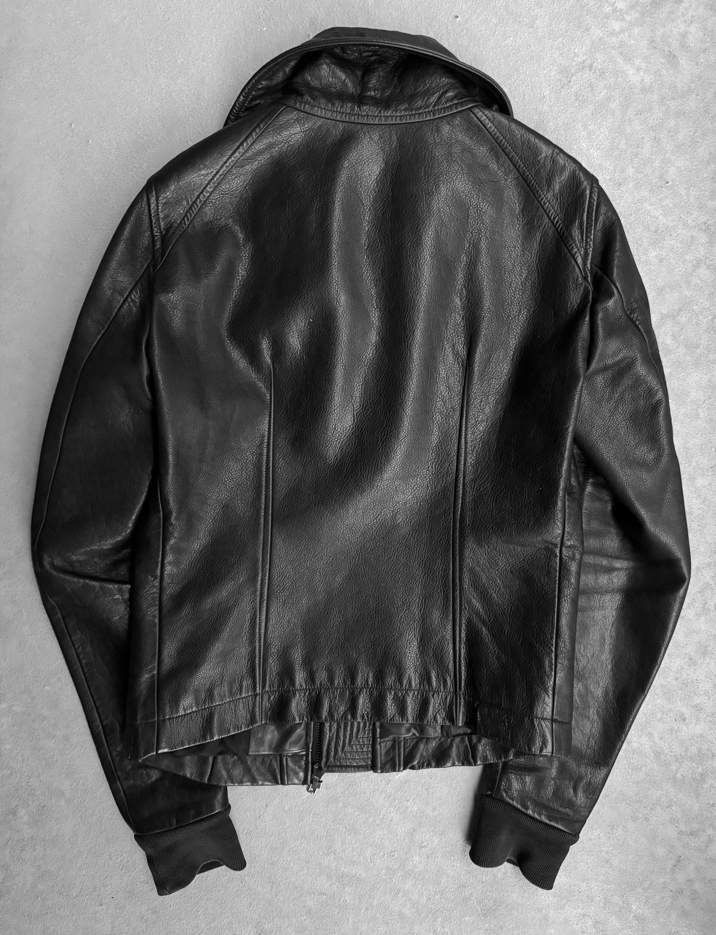 Rick Owens AW11 “LIMO” Oiled Calfskin Leather Intarsia Jacket