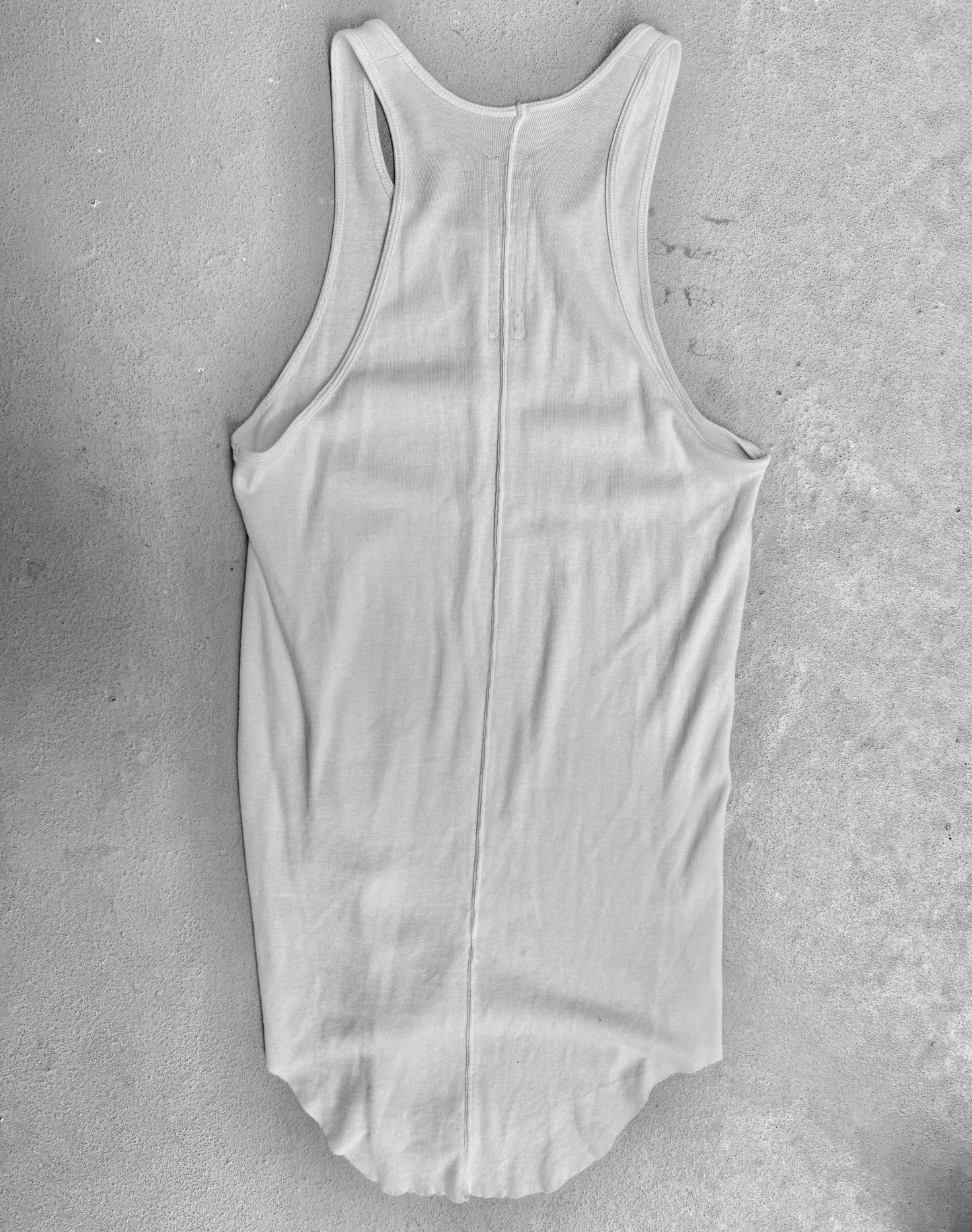 Rick Owens SS18 "DIRT" Natural Raw Hem Tank Top