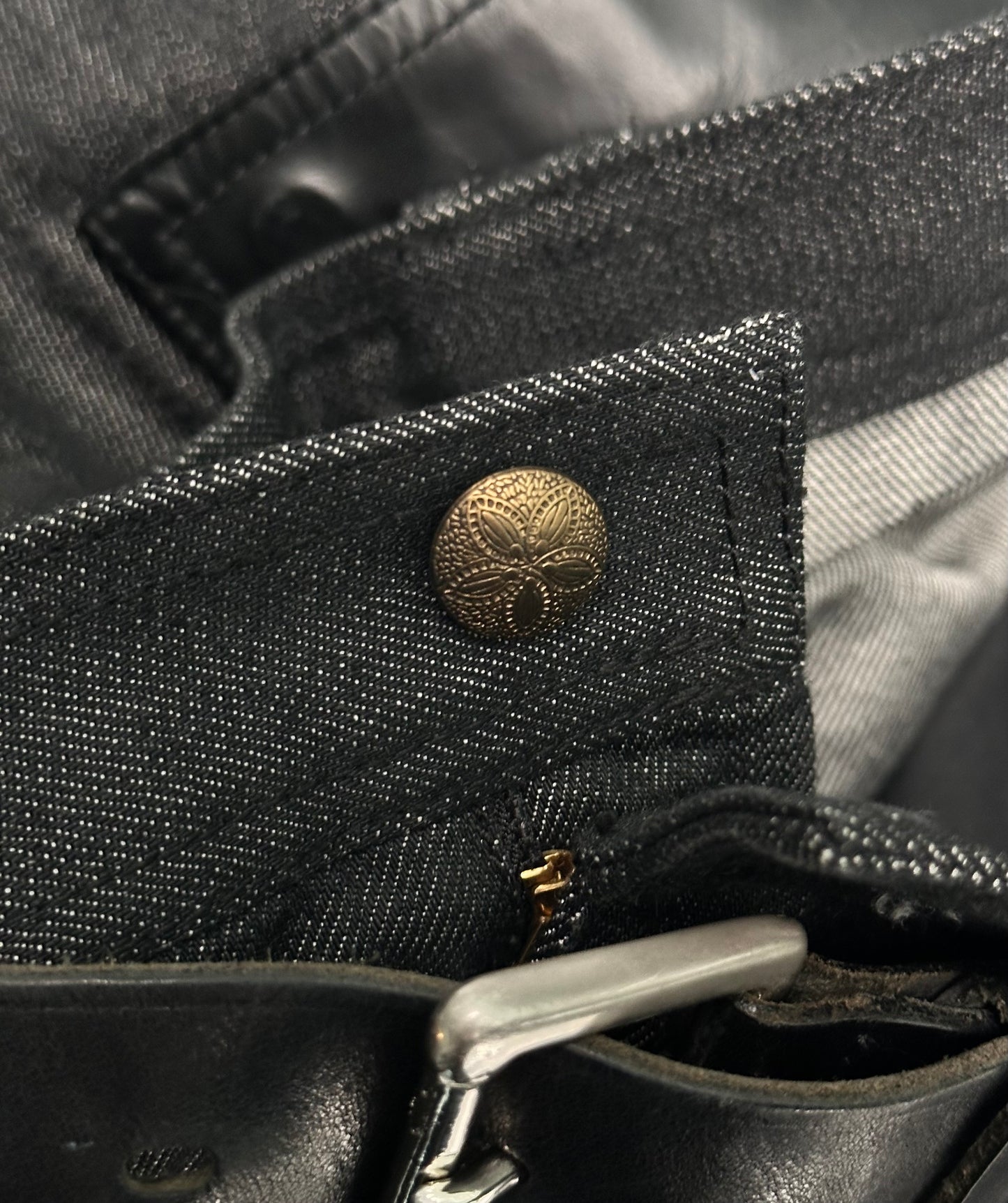 COMME ÇA Collection by Kenji Ito AW97 Calf-Leather Trimmed Bootcut Cargo Pants