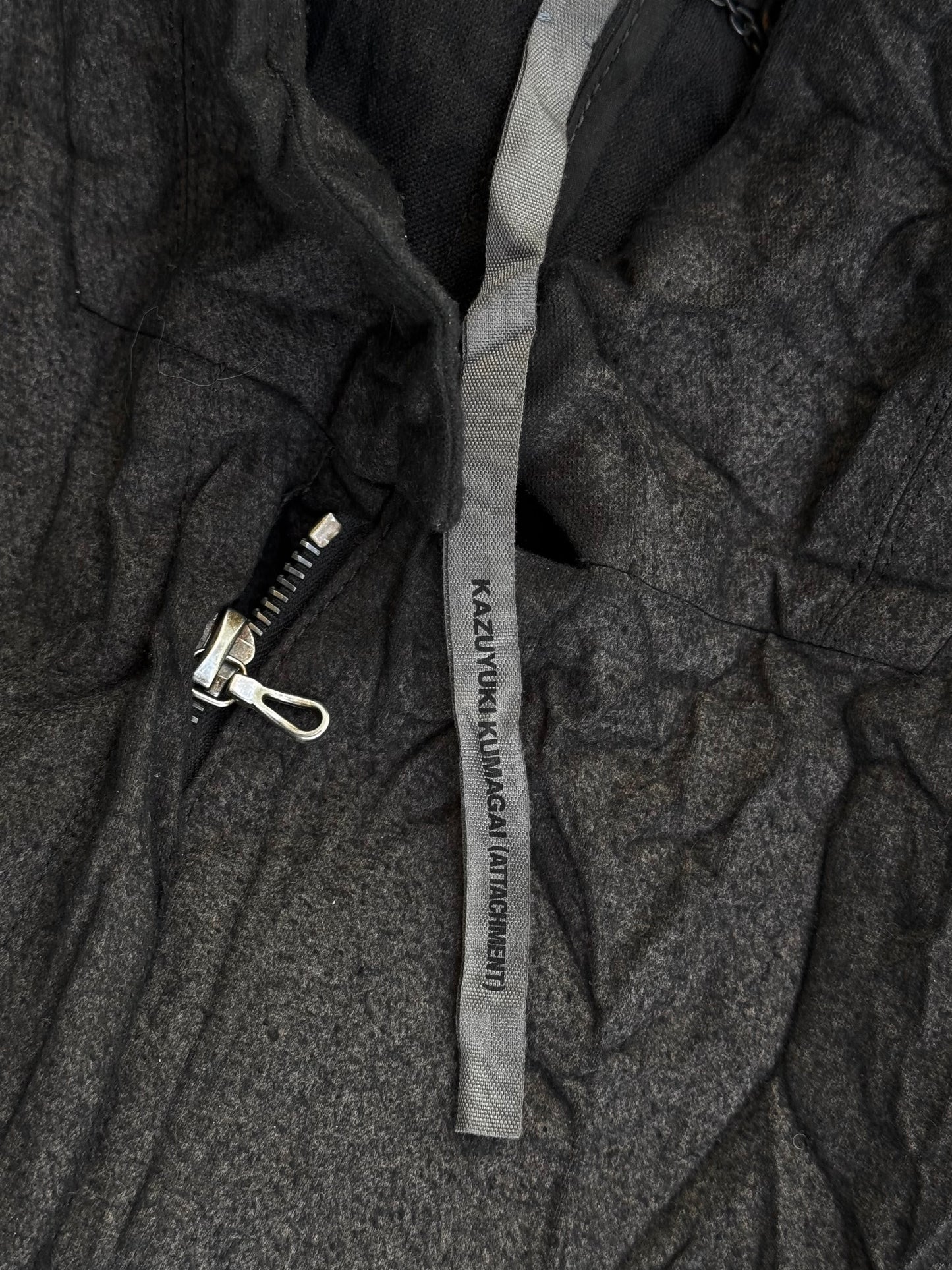 ATTACHMENT by Kazuyuki Kumagai Wrinkled Silk-blend Zip-up Jacket