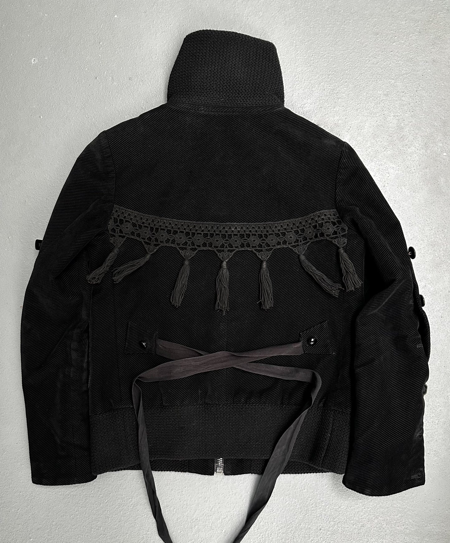 Number (N)ine Early 00s Cropped “Western” Tassels Zip-up Jacket