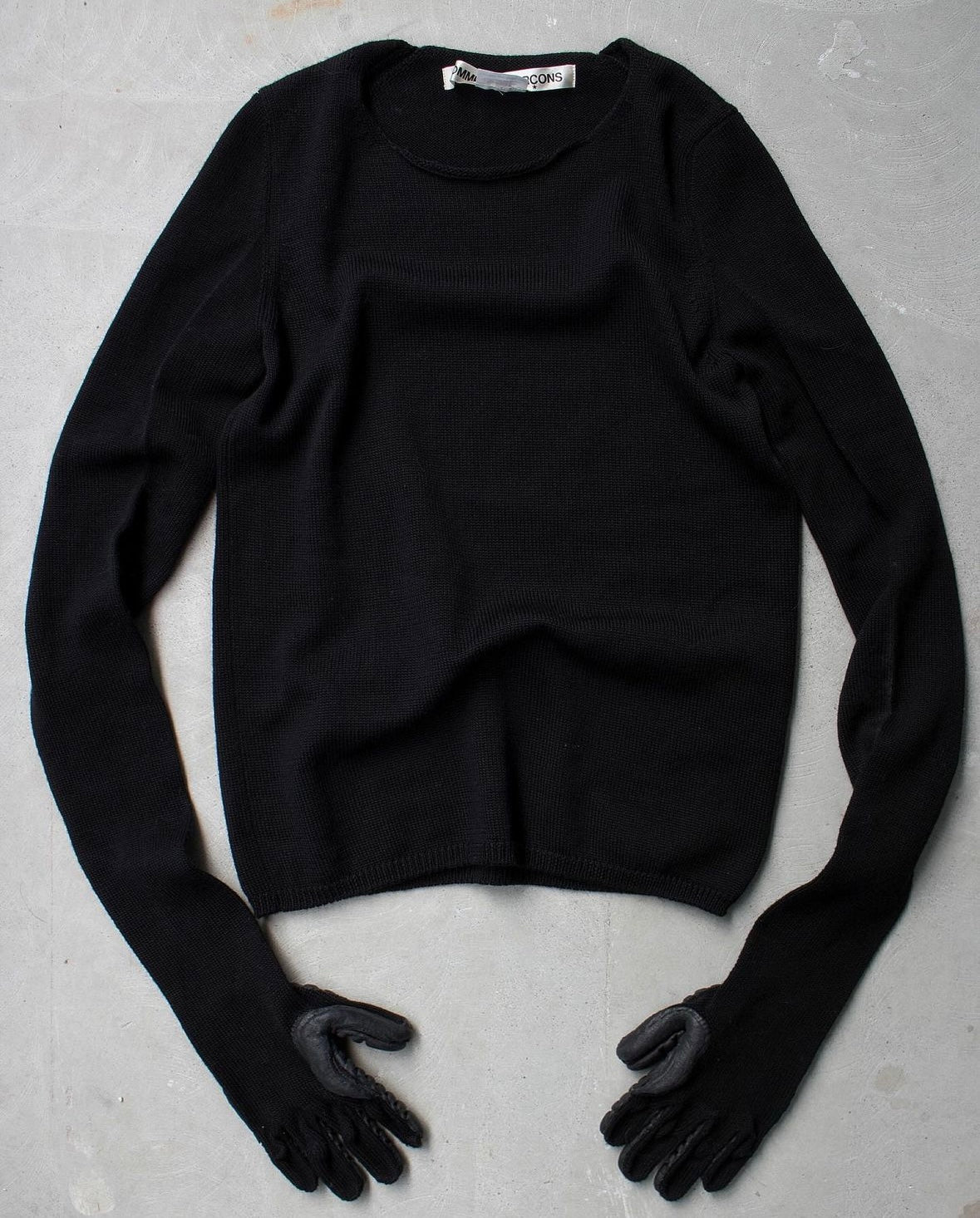 COMME des GARÇONS AW16 Rubber Gloves Convertible Wool Knit Sweater