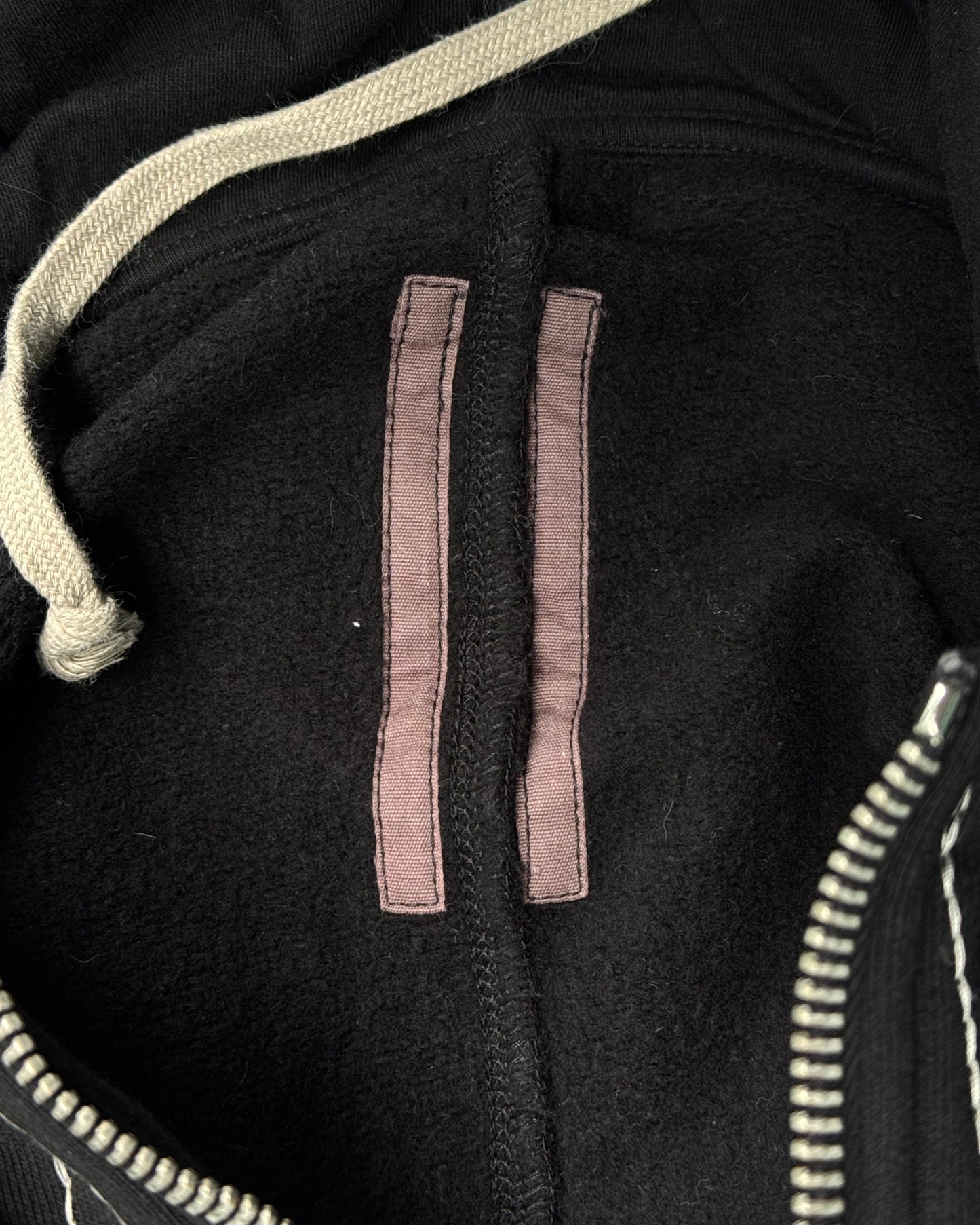 Rick Owens DRKSHDW AW15 “SPHINX” Ricamo Pearl Geometric Embroidered Zip-up Fleece Hoodie