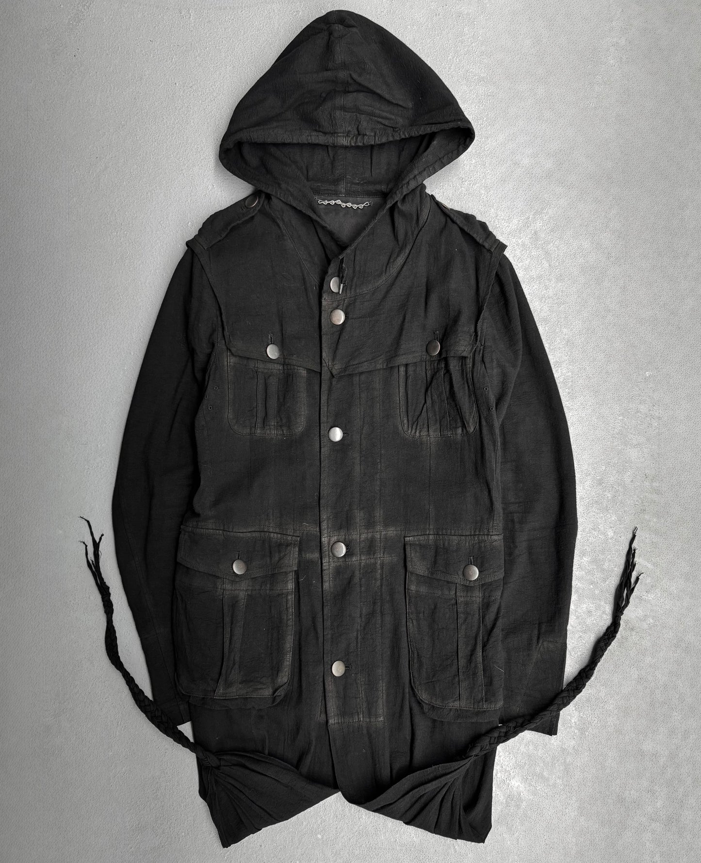 MiharaYasuhiro AW10 Braided Hem Linen Hooded Parka