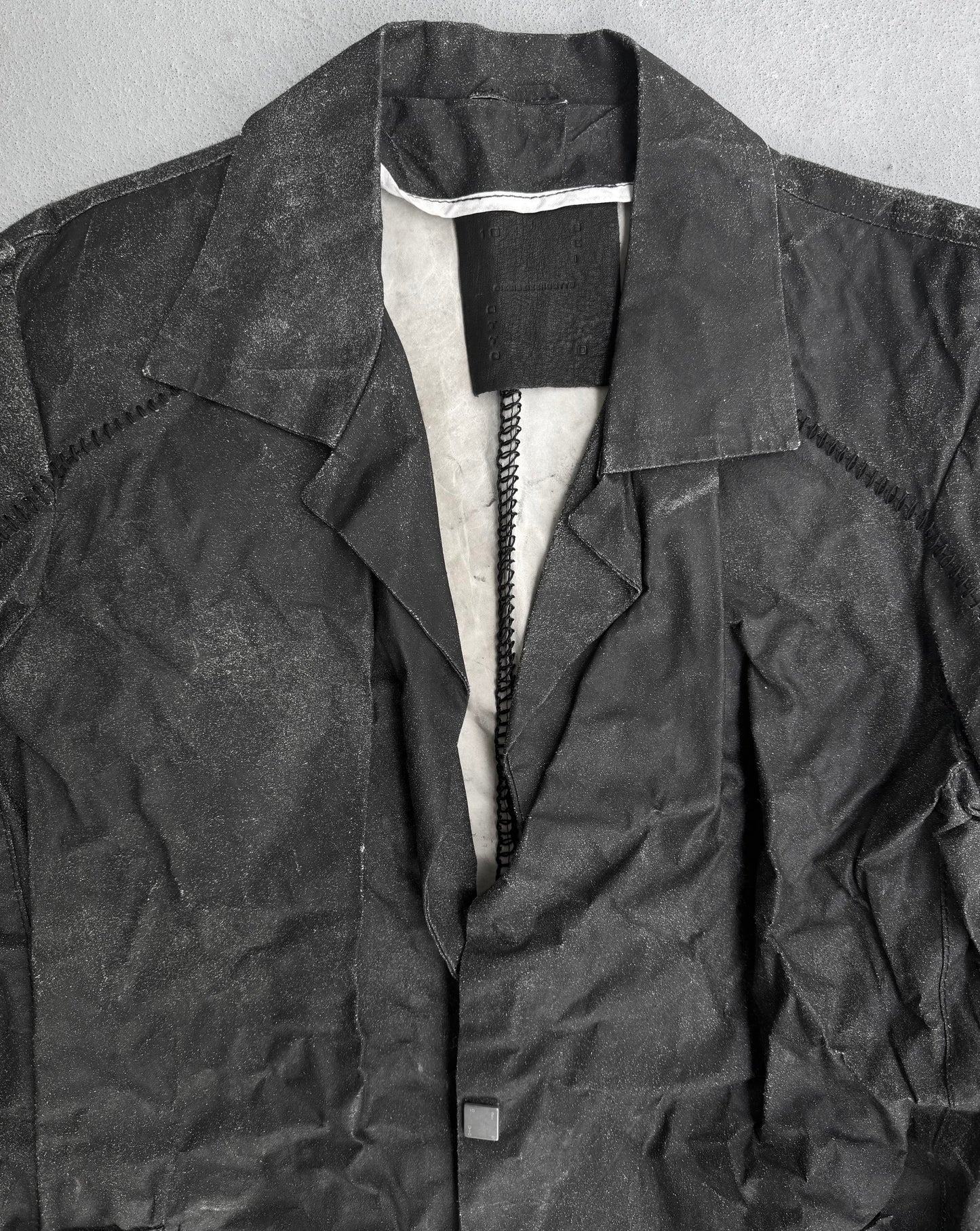 10sei0otto Distressed Wrinkle Leather Jacket