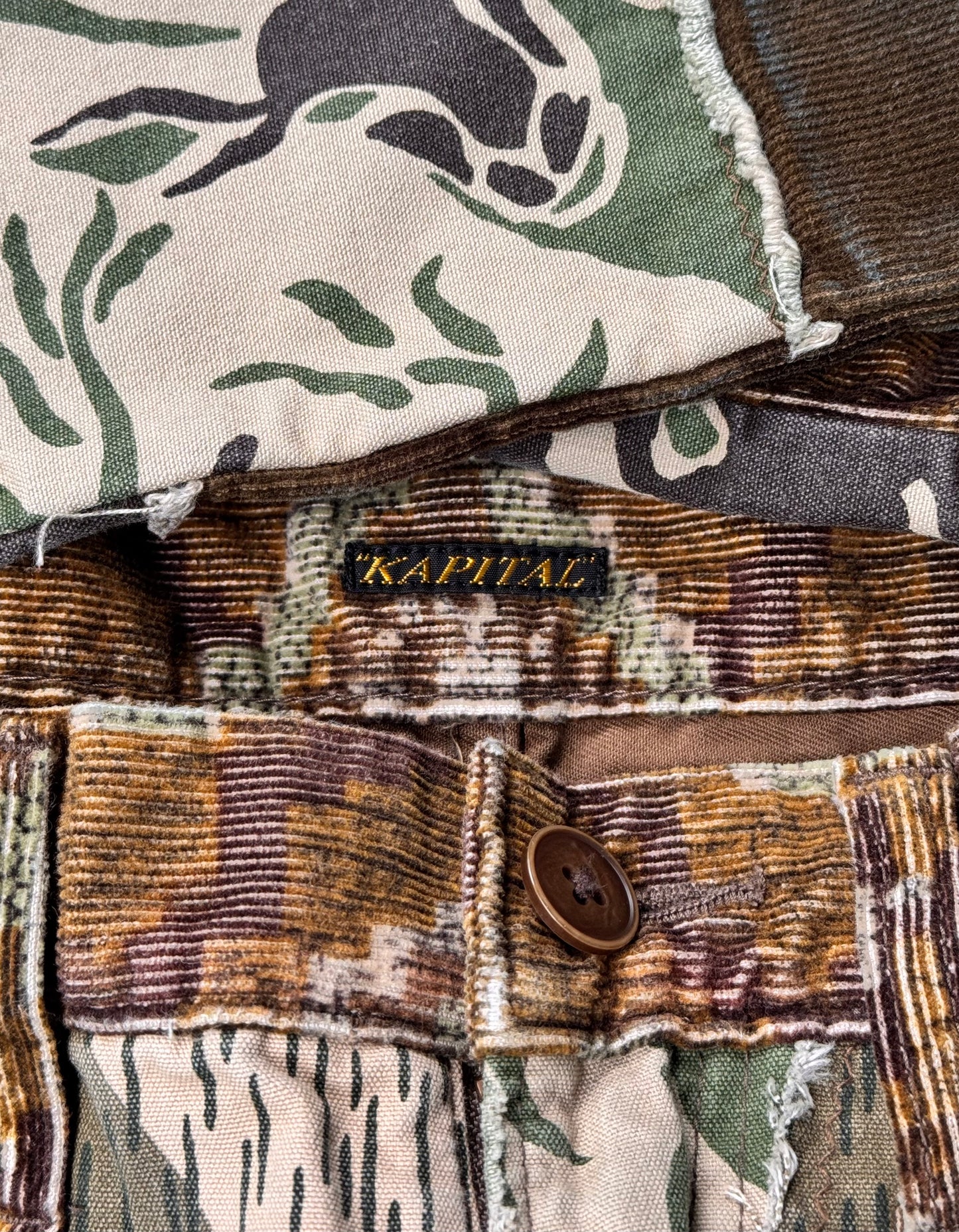 KAPITAL Kountry AW19 Reconstructed Camouflage Corduroy Pants