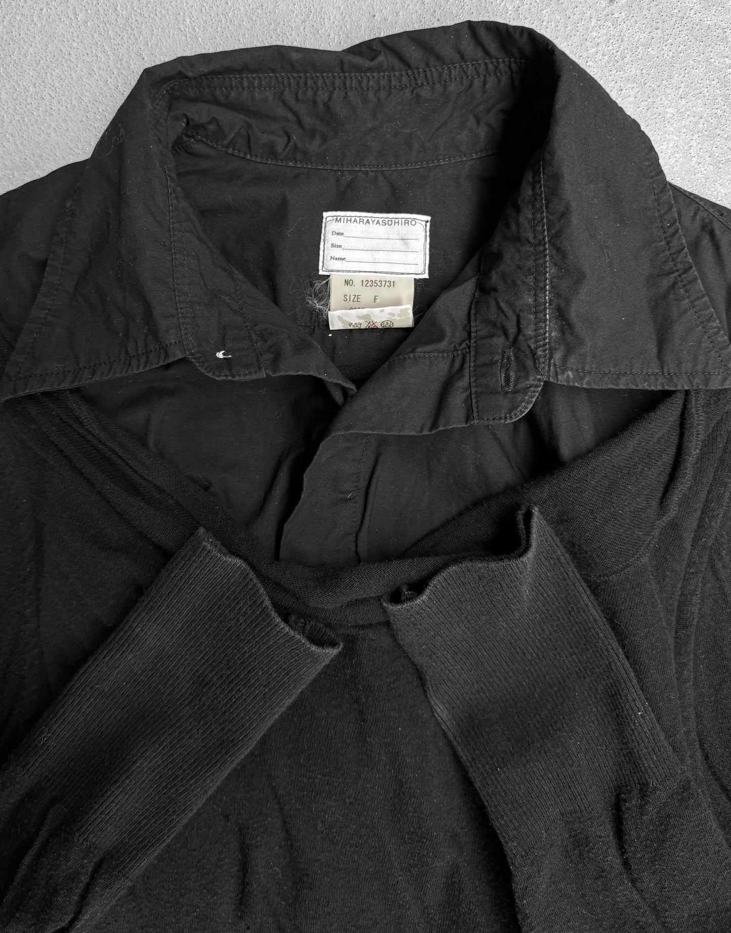 MiharaYasuhiro Early 00s Wool Knit Layered Button-up Shirt
