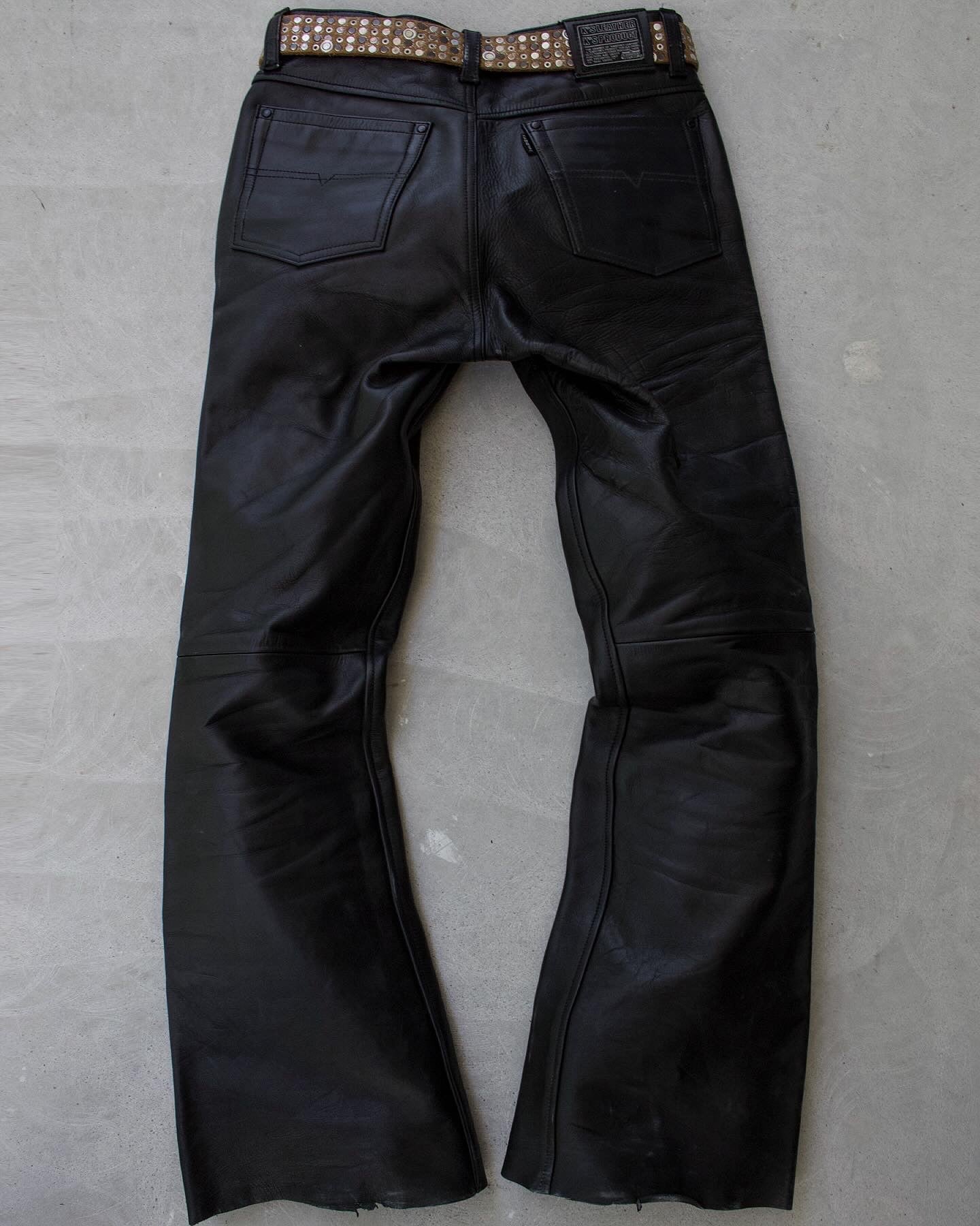 KADOYA K’s Leather 00s Raw Cowhide Leather Flare Motorcycle Pants