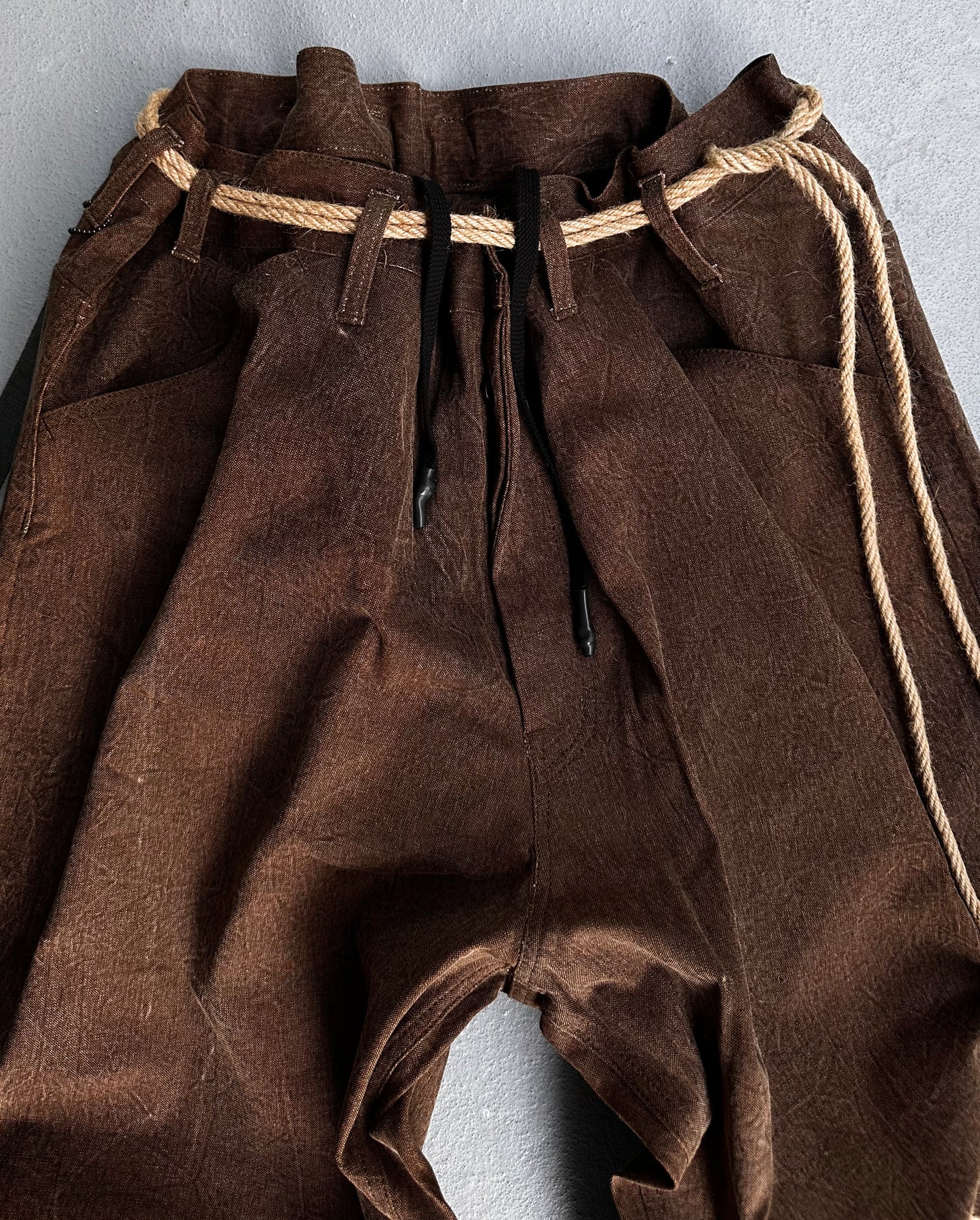 Isamu Katayama "BACKLASH" SS17 Burnt Brown Wide Leg Cotton Pants