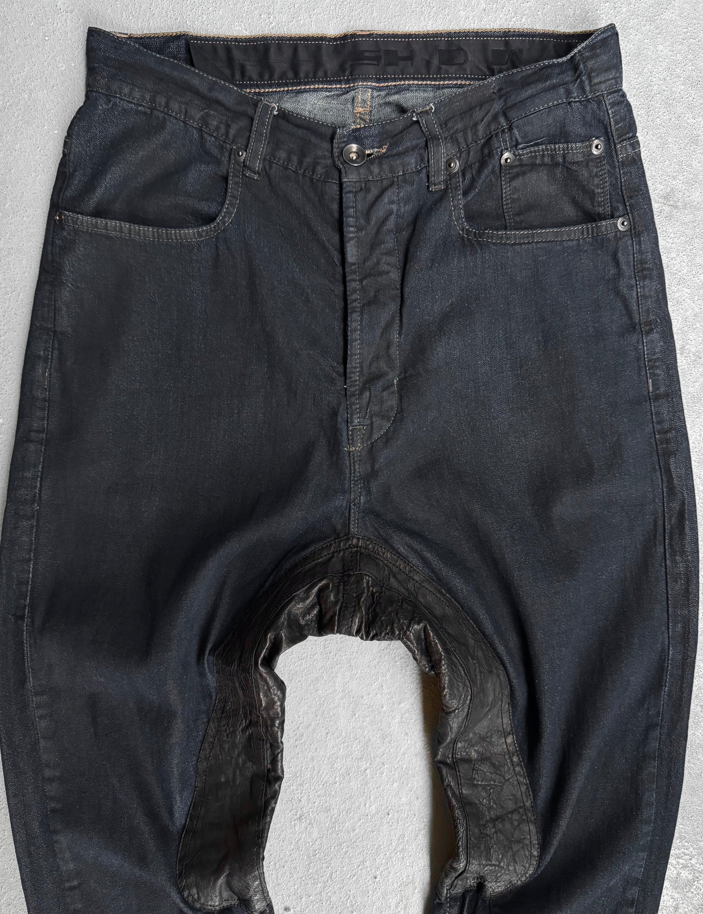 Rick Owens DRKSHDW AW11 “LIMO” Leather Insert Panel Denim