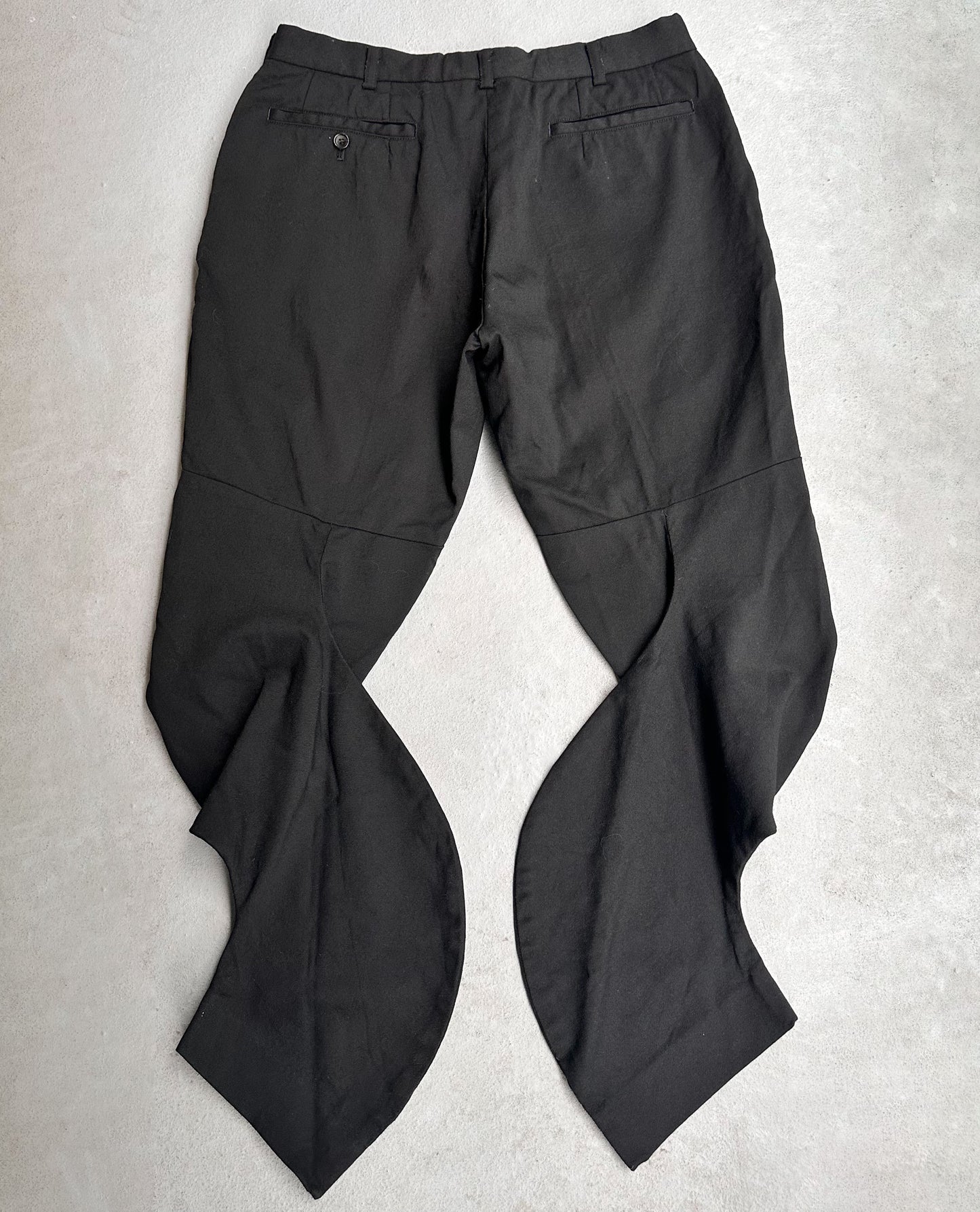 COMME des GARÇONS AW10 Black Wool Deformed Twisted Trousers