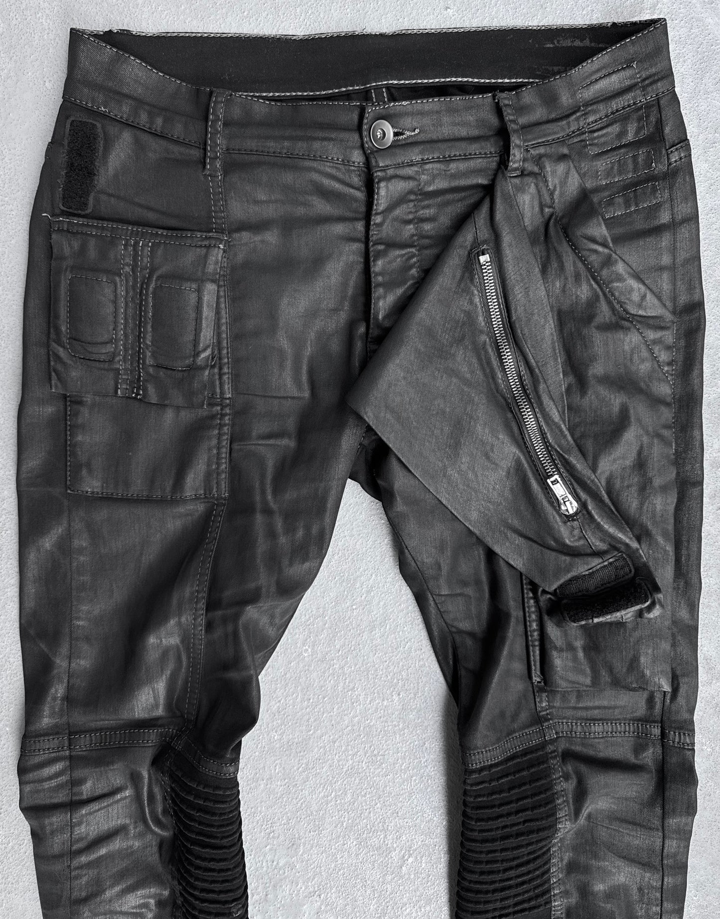 Rick Owens DRKSHDW SS16 “CYCLOPS” Heavy Waxed Memphis Biker Pants