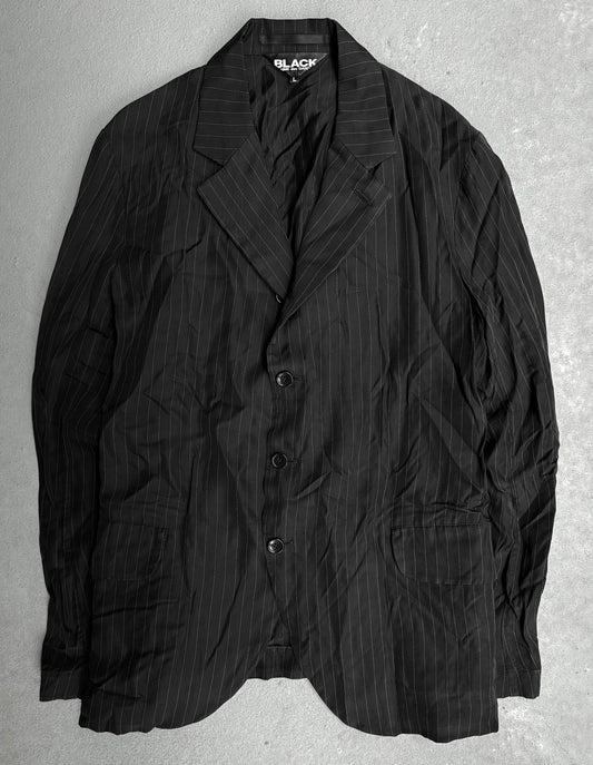 BLACK COMME des GARÇONS SS18 Wrinkle Oversized Stripe Blazer