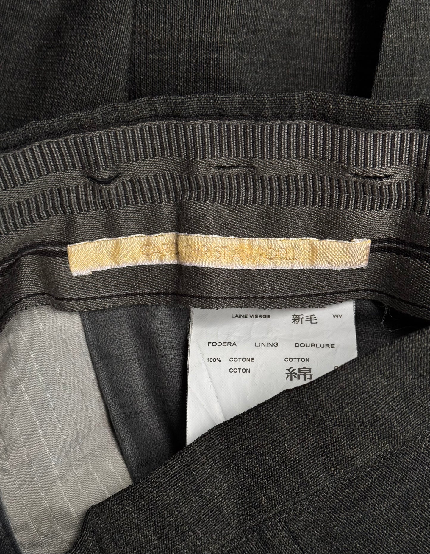 Carol Christian Poell 2008 TEER-PM/2014L Wool Breadstick Dress Pants