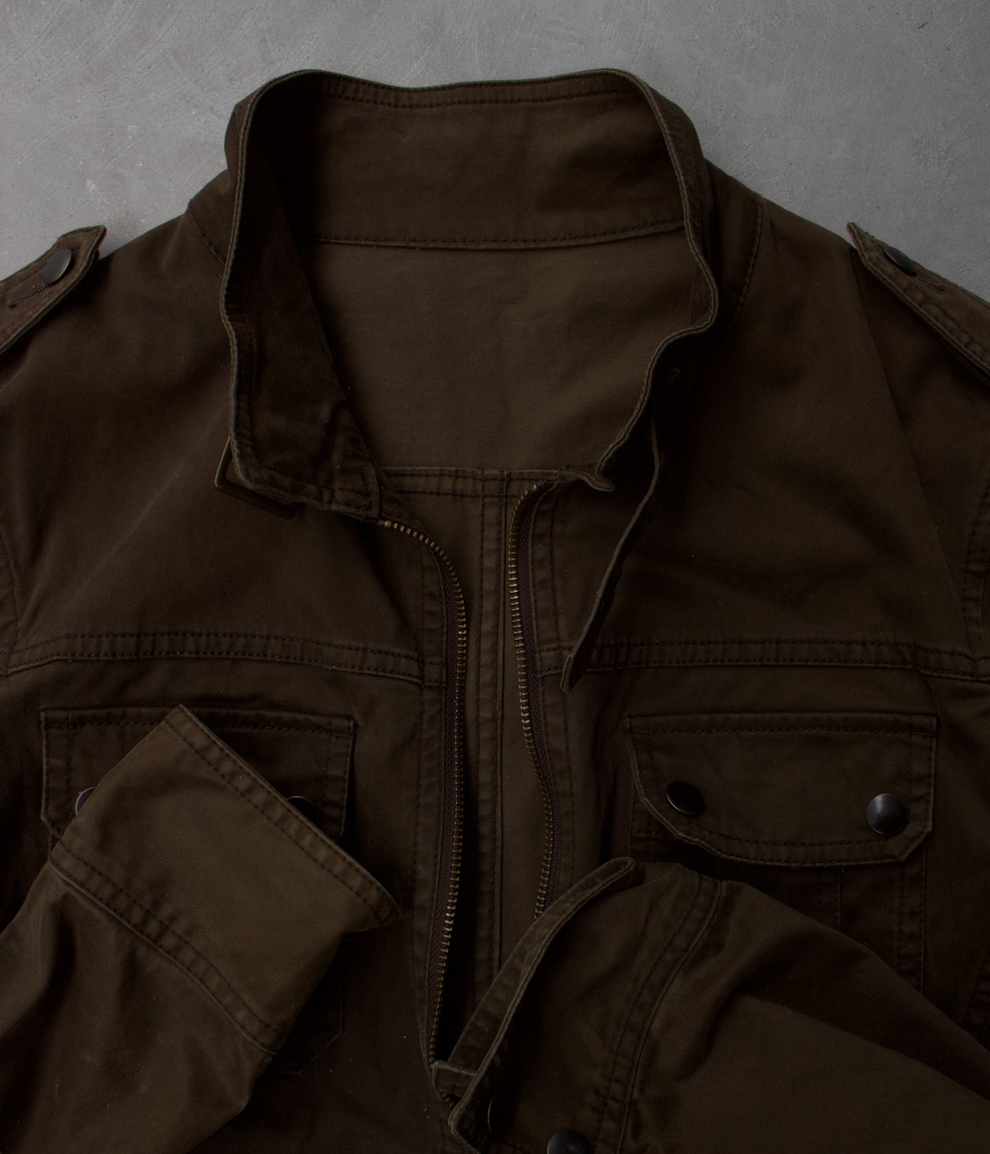 TÊTE HOMME Early 00s Khaki Multi-pocket Rider Jacet