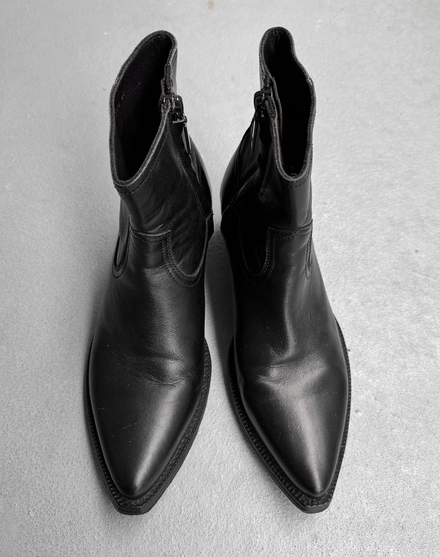 Saint Laurent Paris SS22 Leather 40mm ‘Lukas’ Western Heel Boots