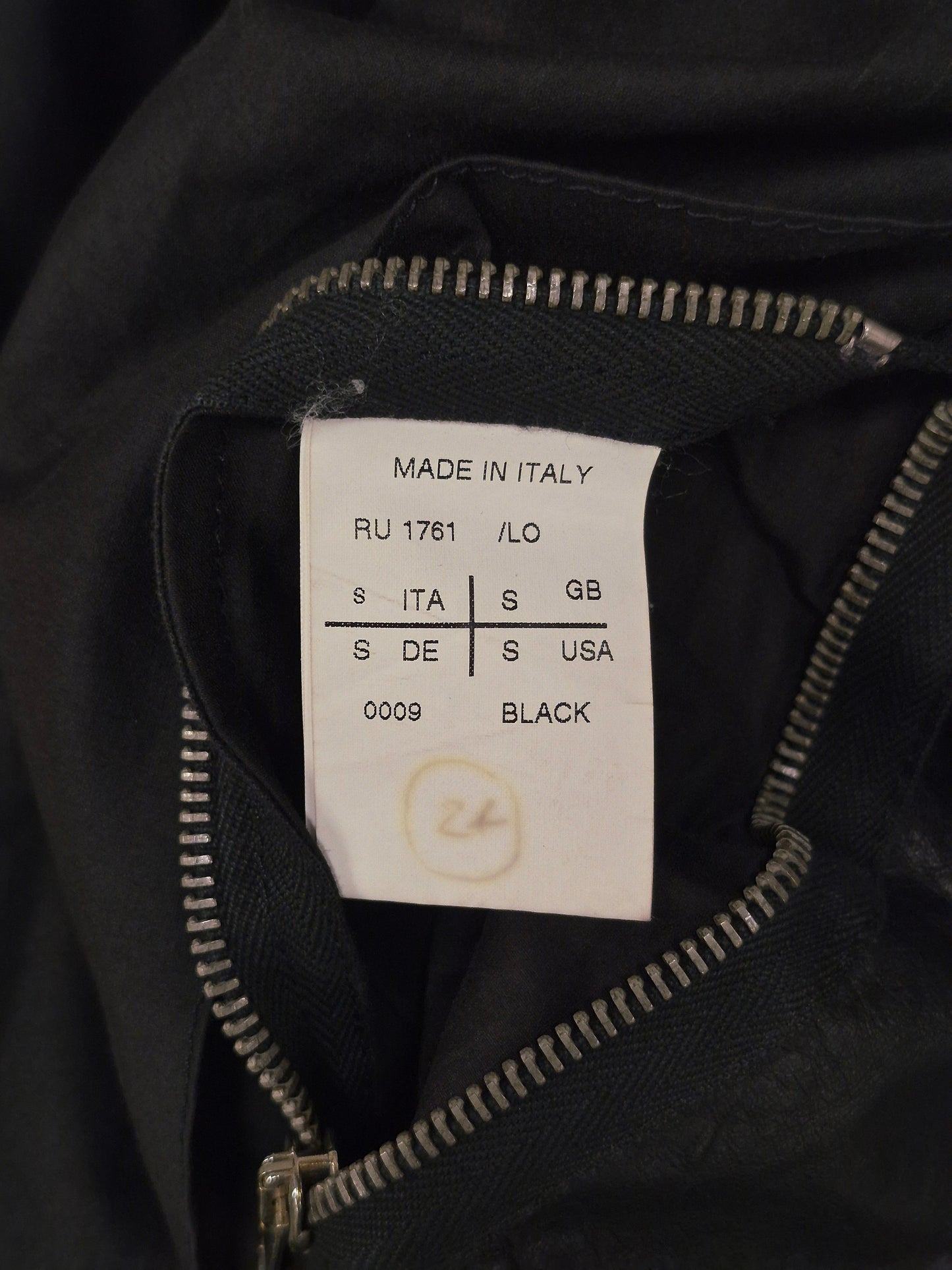 Rick Owens SS10 "RELEASE" Black Calfskin Leather Intarsia Rider Jacket