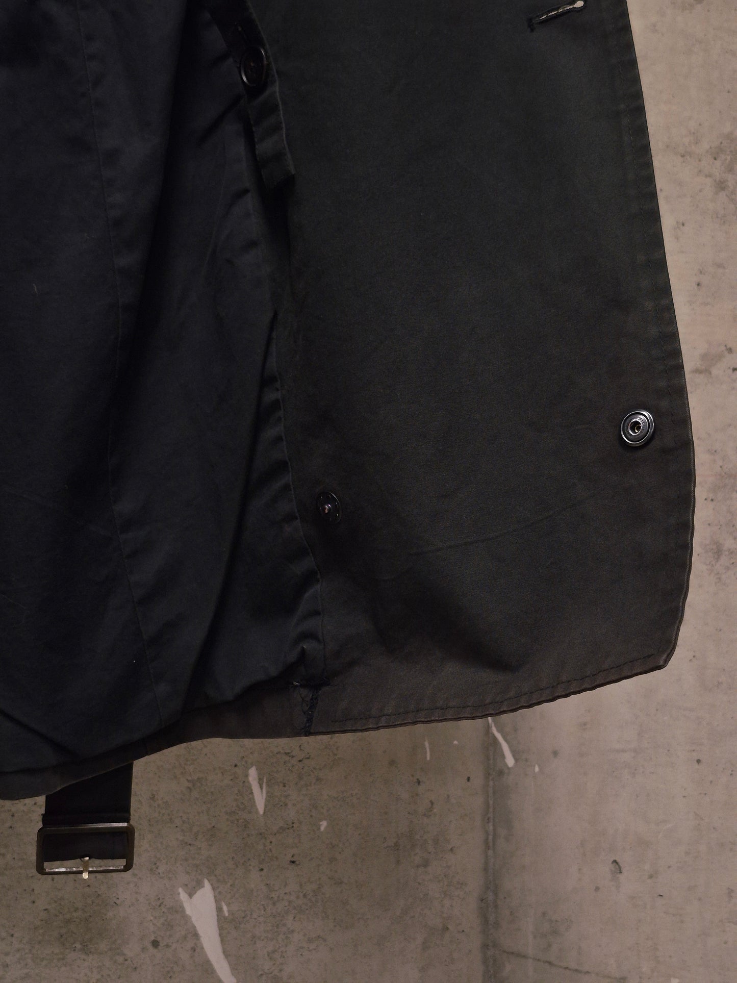 The Viridi-Anne 00s Dark Brown Sun Faded Military Trench Coat