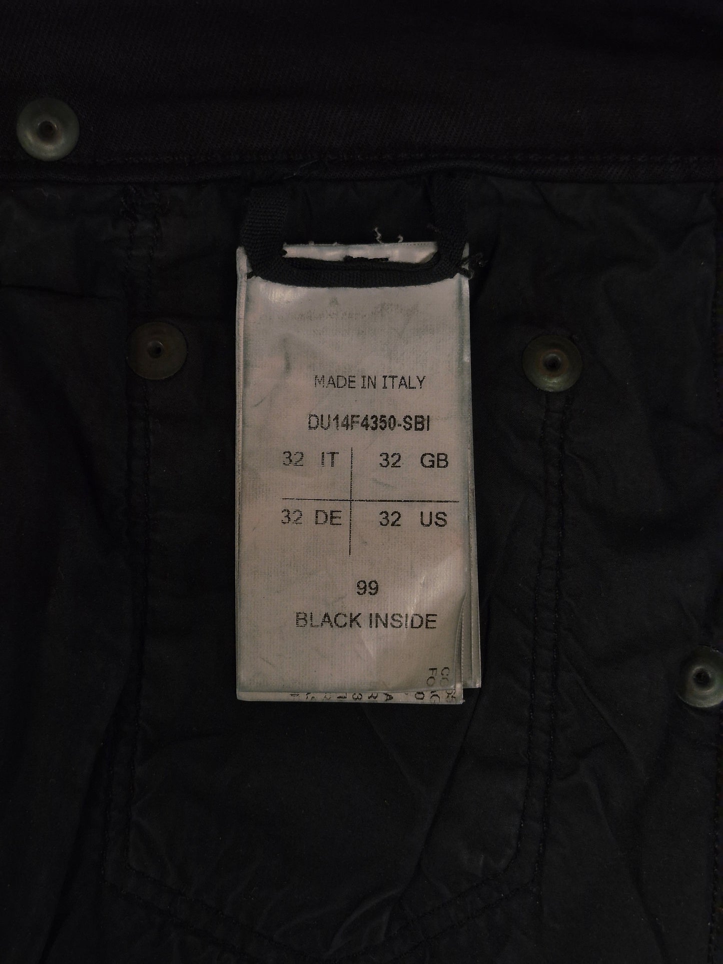 Rick Owens DRKSHDW AW14 "MOODY" BLACK INSIDE 'Detroit Cut' Stretch Denim