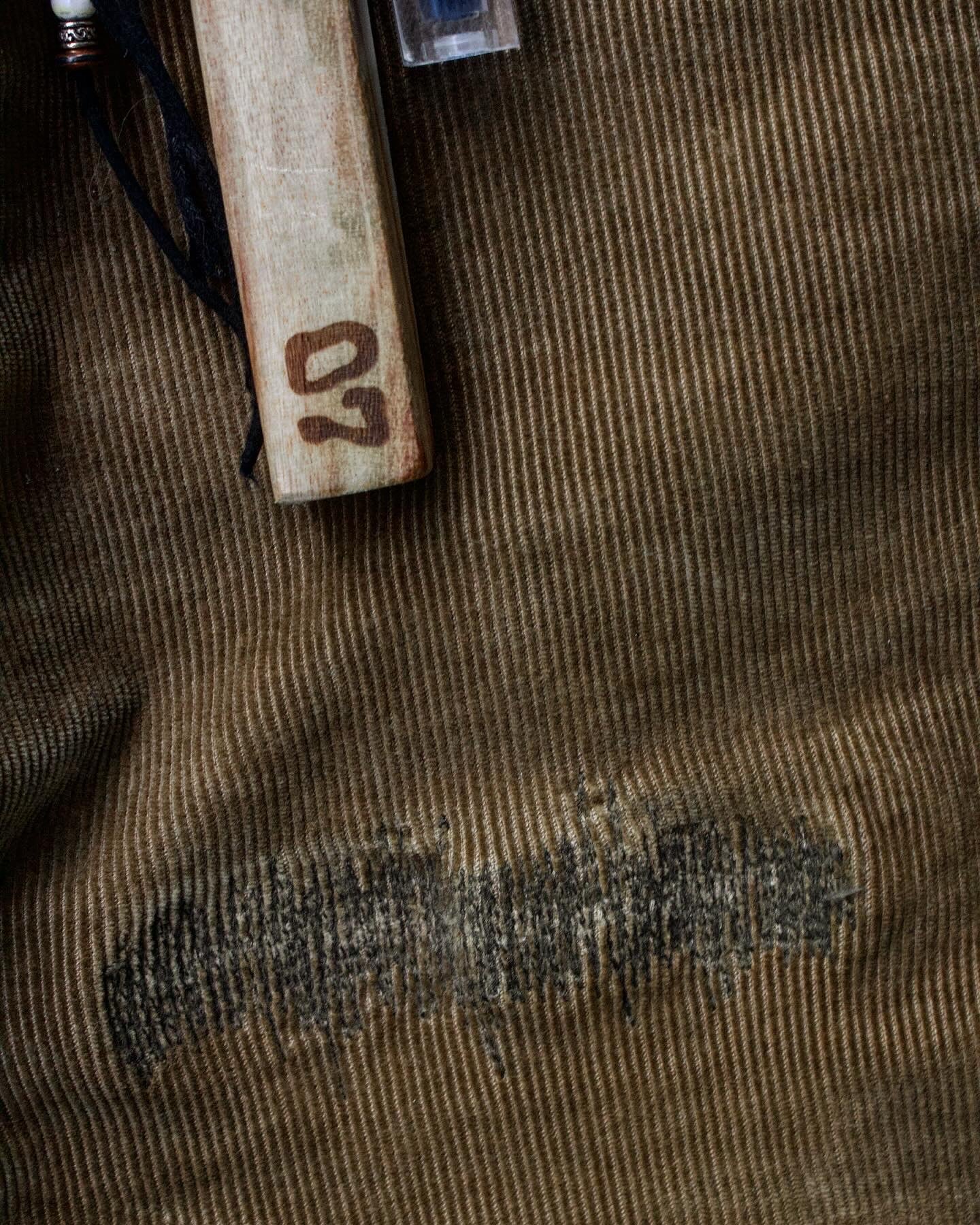 Isamu Katayama “BACKLASH” AW12 Garment-Dyed Leather Patches Bootcut Corduroy Pants