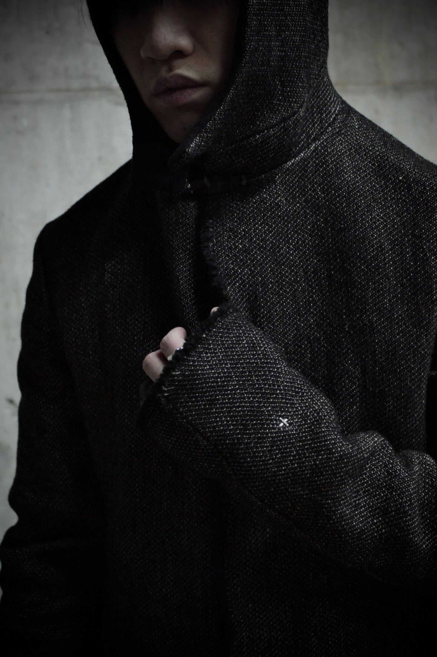 m.a+ by Maurizio Amadei Early 2010s Aviator Hooded Wool Tweed Duffle Coat detail | DRIEW GARMENTS