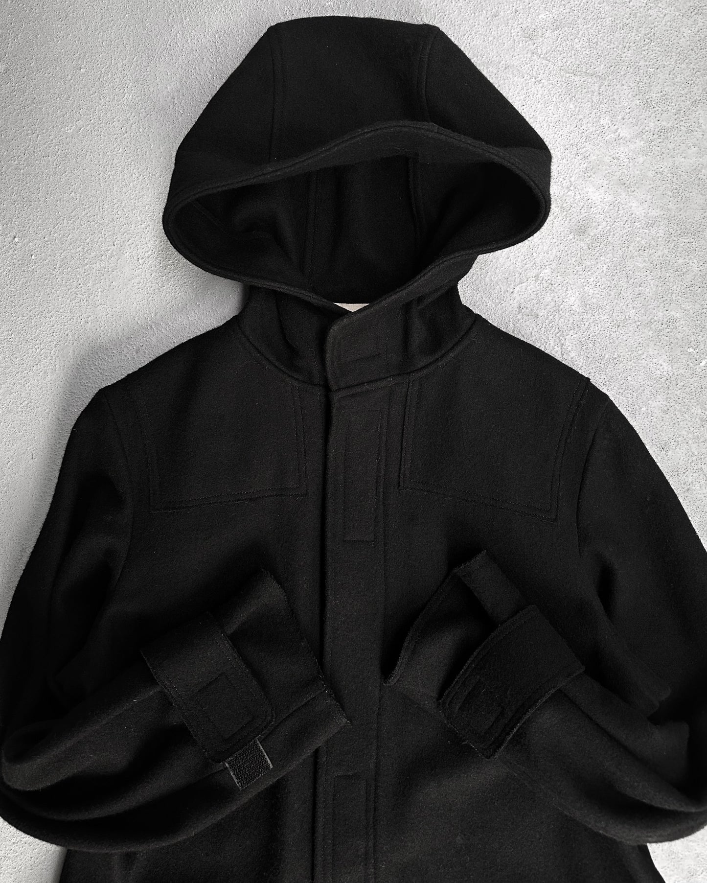Beauty:Beast AW98 Velcro Hooded Wool Coat