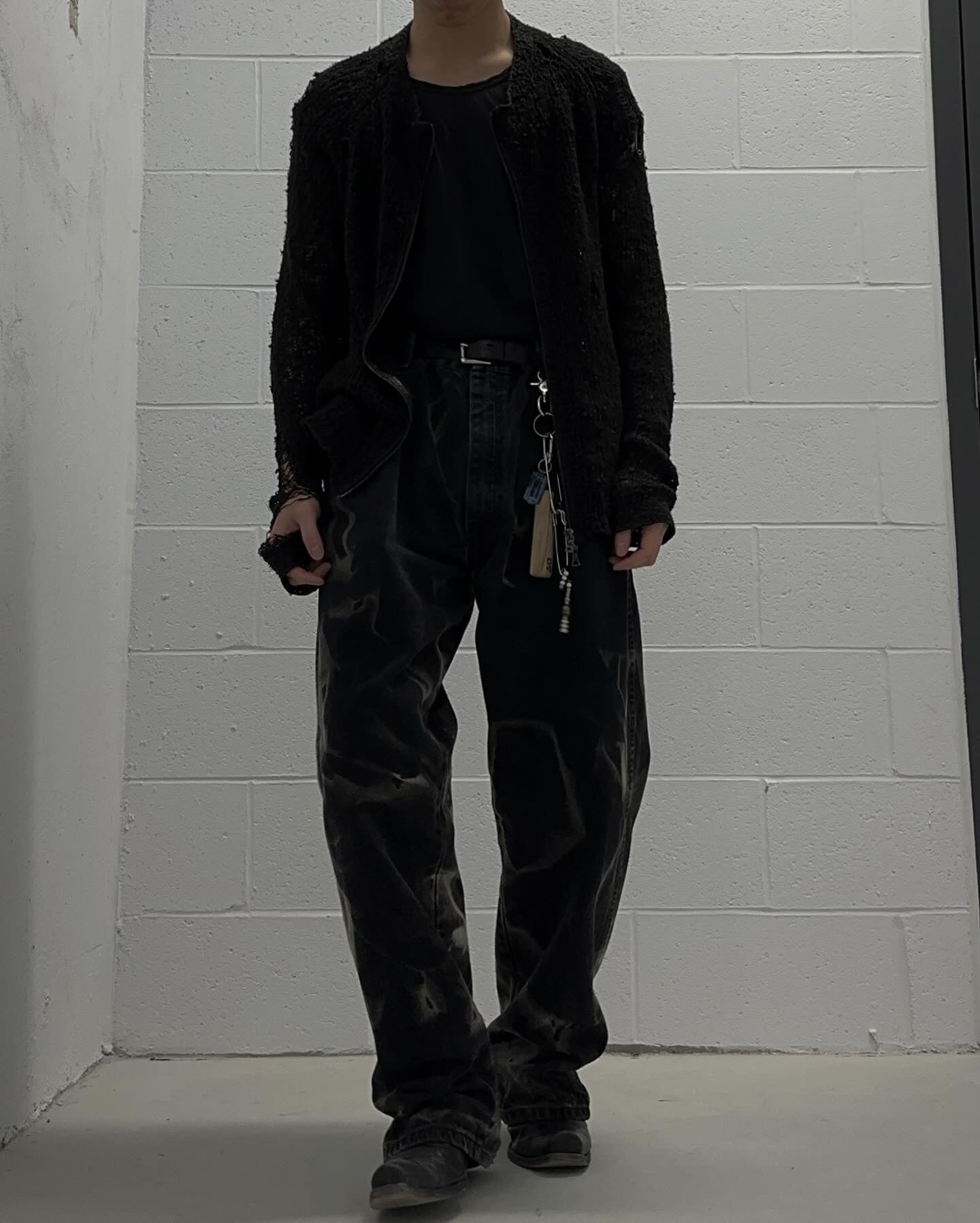 Isamu Katayama “BACKLASH” AW07 Distressed Rough Linen Cardigan