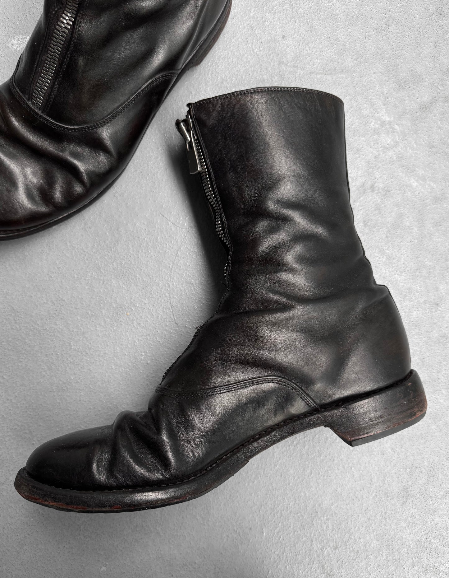 GUIDI ‘310’ Full-grain Horse Leather Front Zip Boots