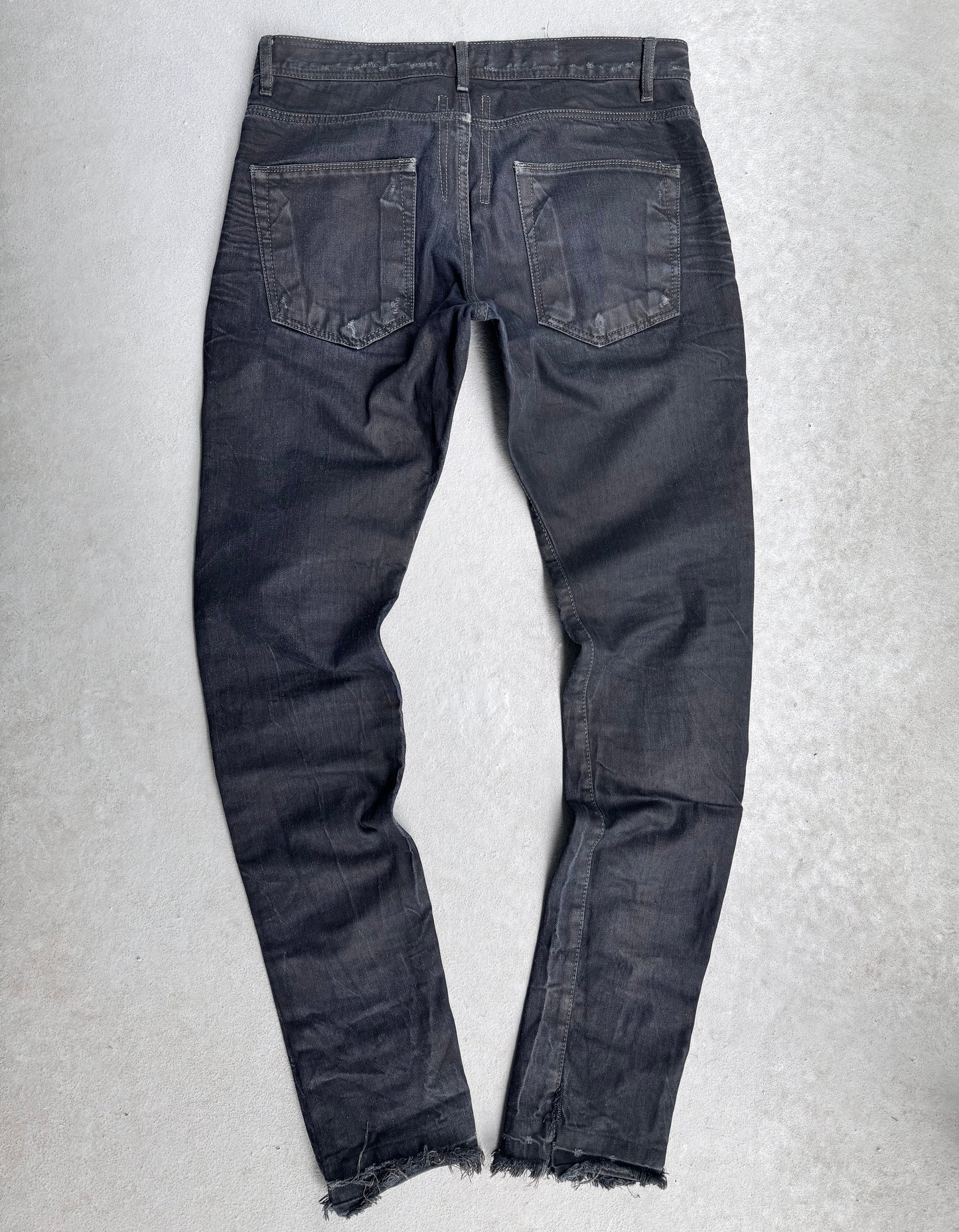 Rick Owens DRKSHDW Early 00s Indigo Waxed ‘Detroit Cut’ Denim