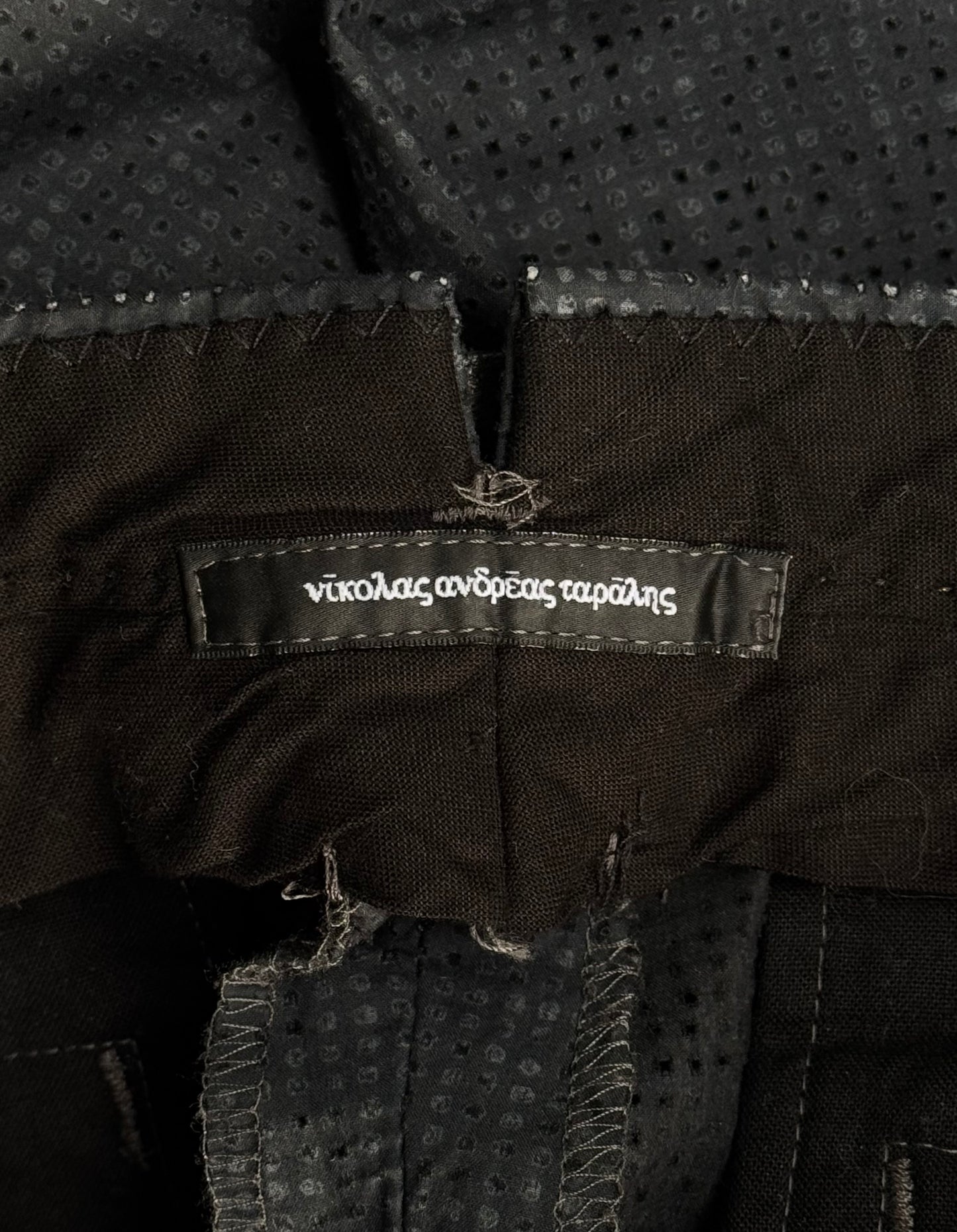 NICOLAS ANDREAS TARALIS Early 00s Laser Cut Slim-fit Dress Pants
