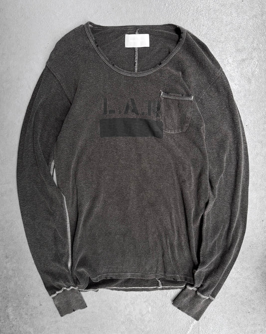 MiharaYasuhiro AW10 ‘L.A.R’ Graphic Washed Grey Long-sleeves