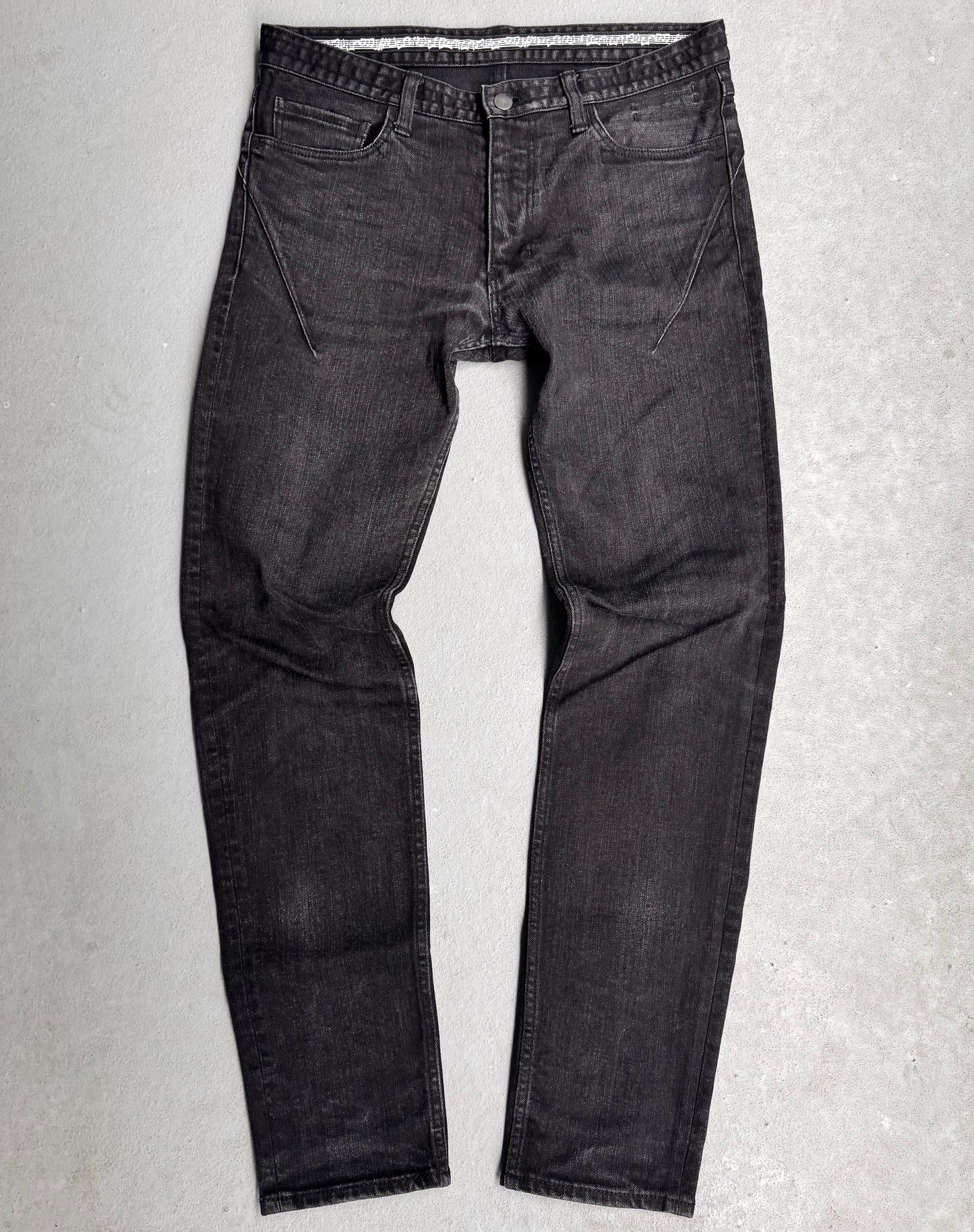 Number (N)ine AW07 “Love, God, Murder” Washed Black Slim Bootcut Denim