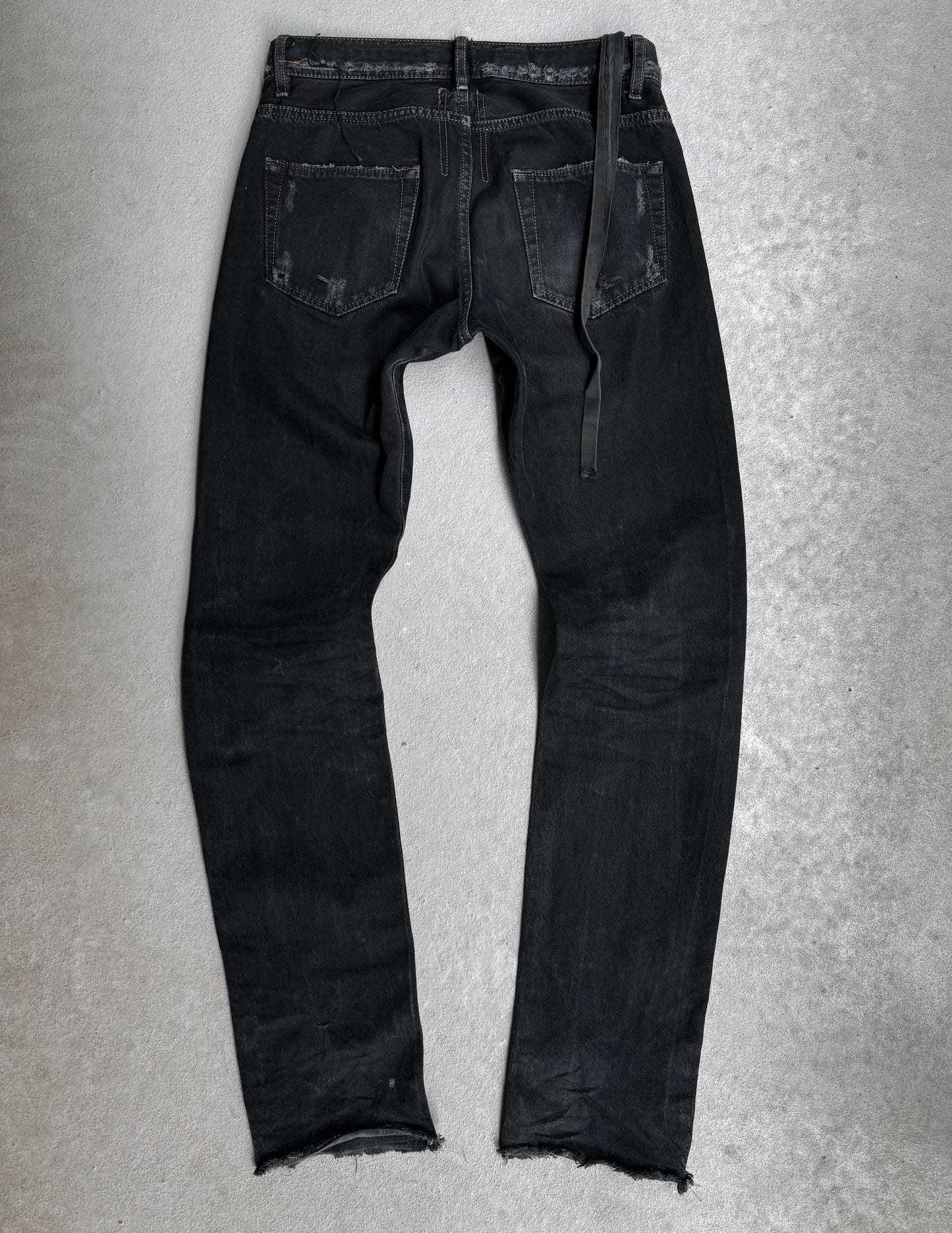 Rick Owens DRKSHDW AW07 “EXPLODER” Distressed Black ‘Detroit Cut’ Skinny Denim