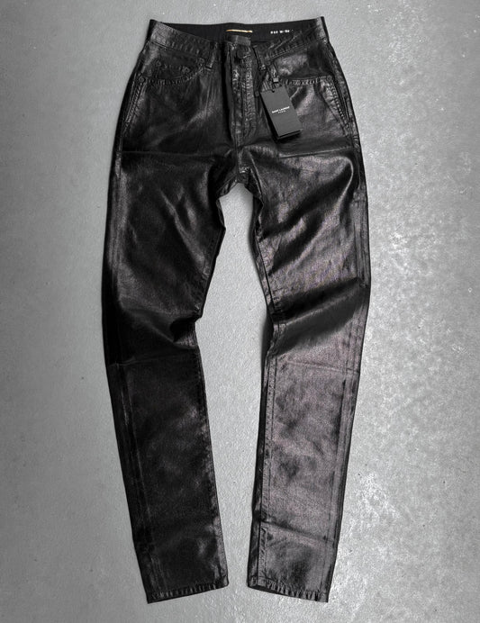 Saint Laurent Paris AW20 'D05' Vinyl Coated Skinny Denim