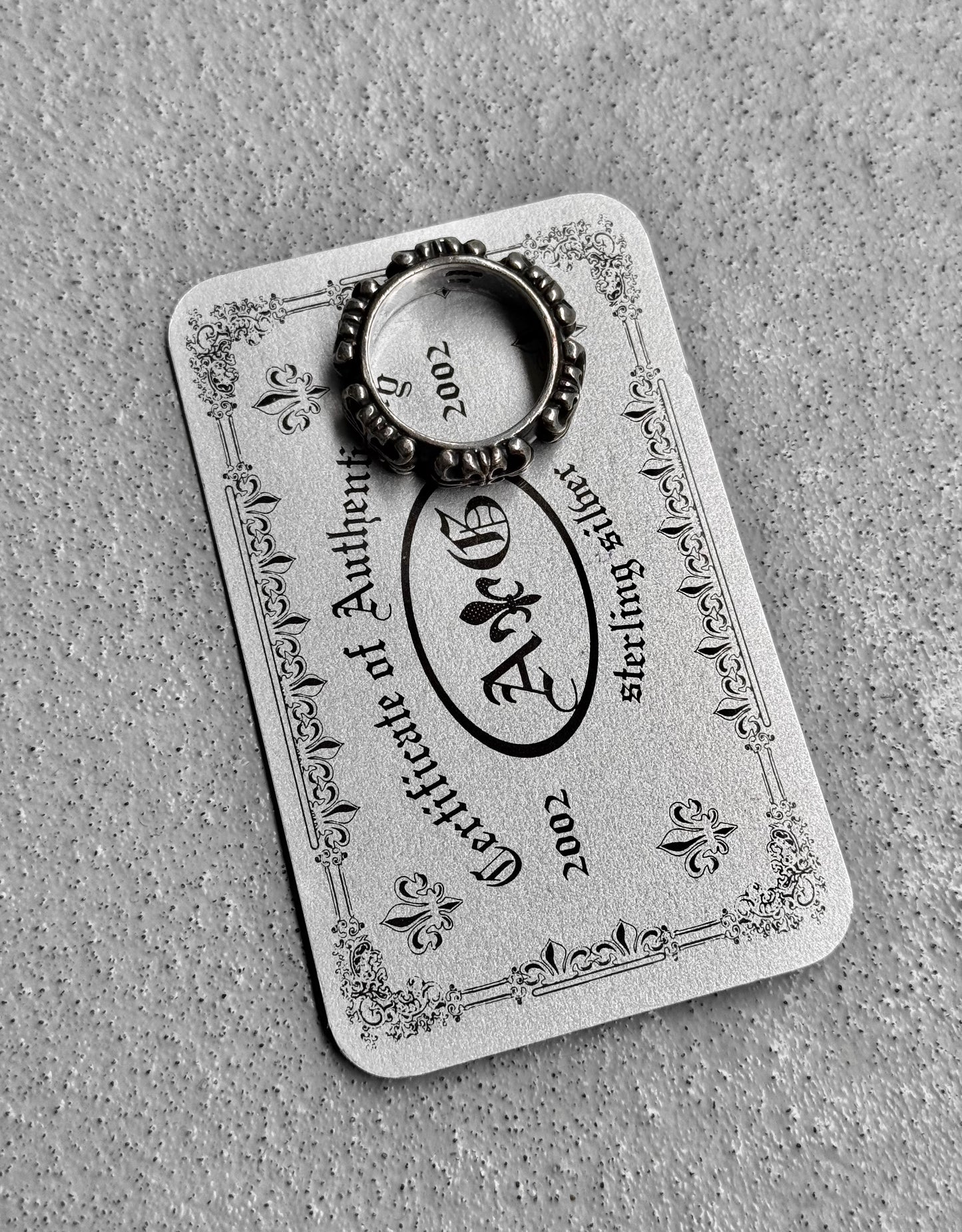A&G Rock N’ Roll Couture Early 00s Vine Band Silver Ring