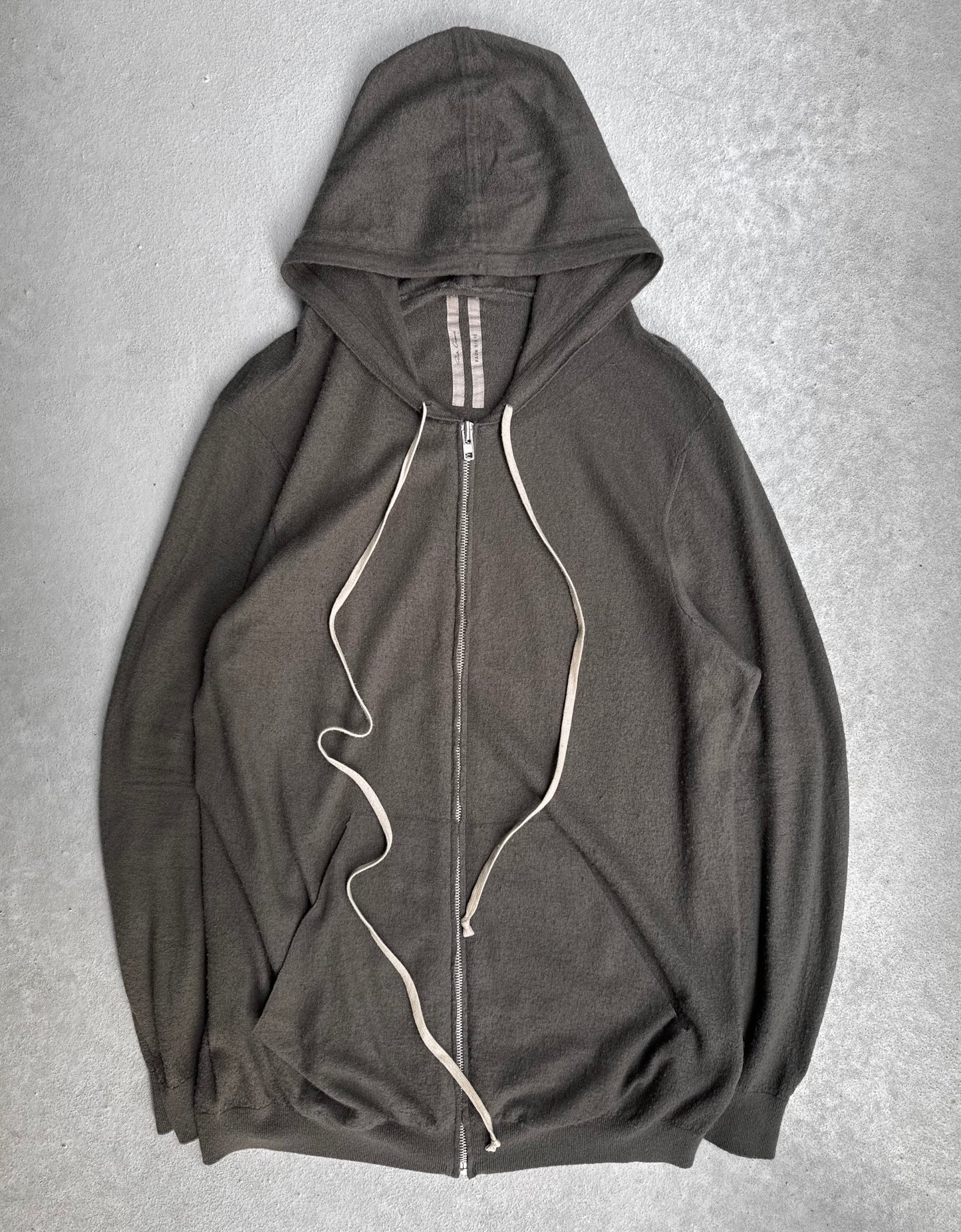 Rick Owens SS15 “FAUN” Dark Dust Cashmere Zip-up Hoodie