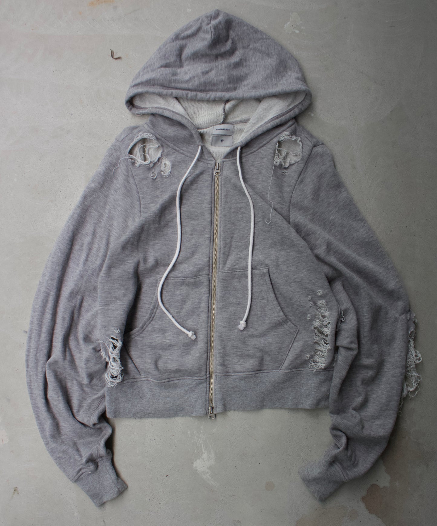 MiharaYasuhiro SS08 Distressed French Terry Zip-Up Hoodie