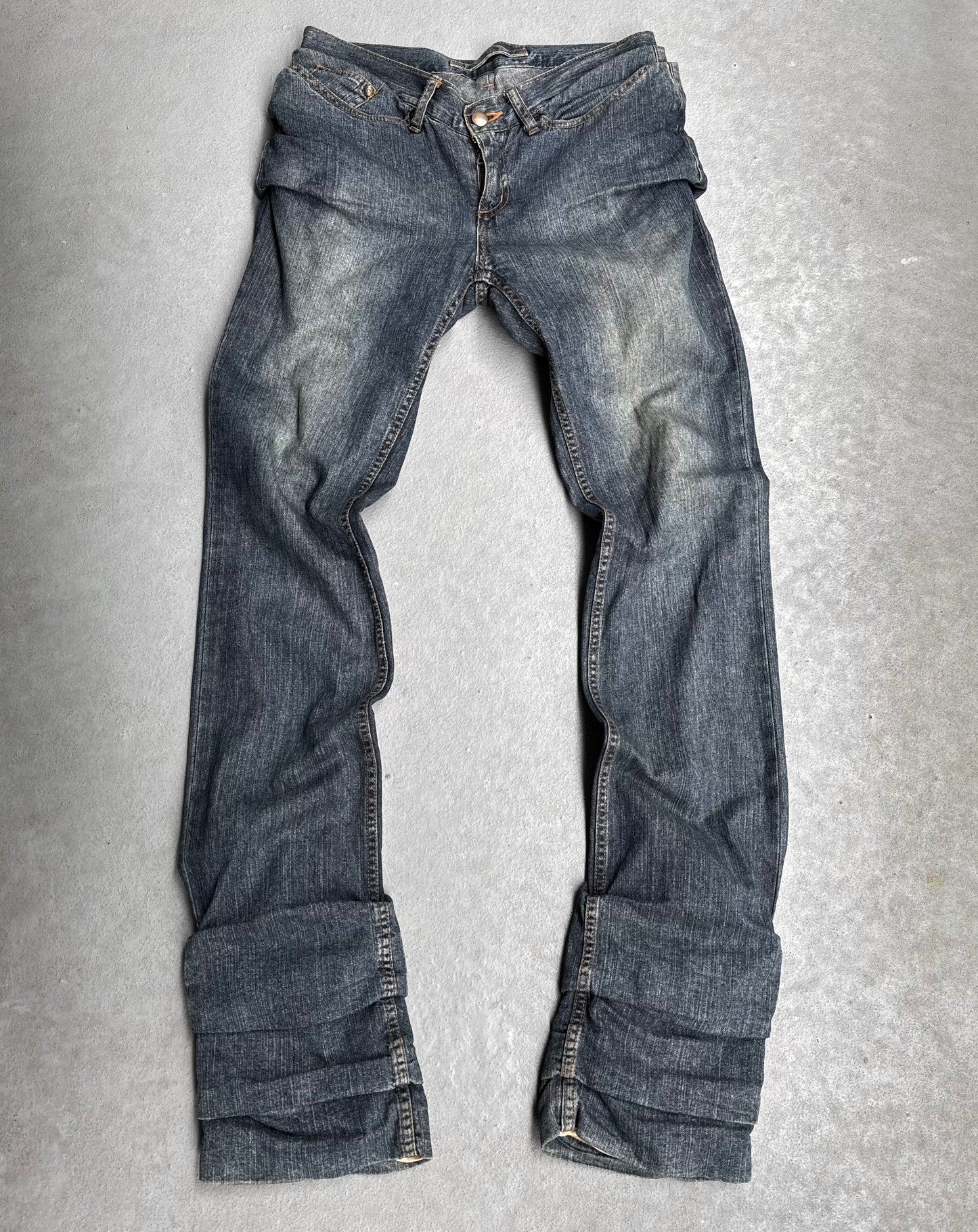 MiharaYasuhiro AW05 Washed Blue Layered Stack Denim