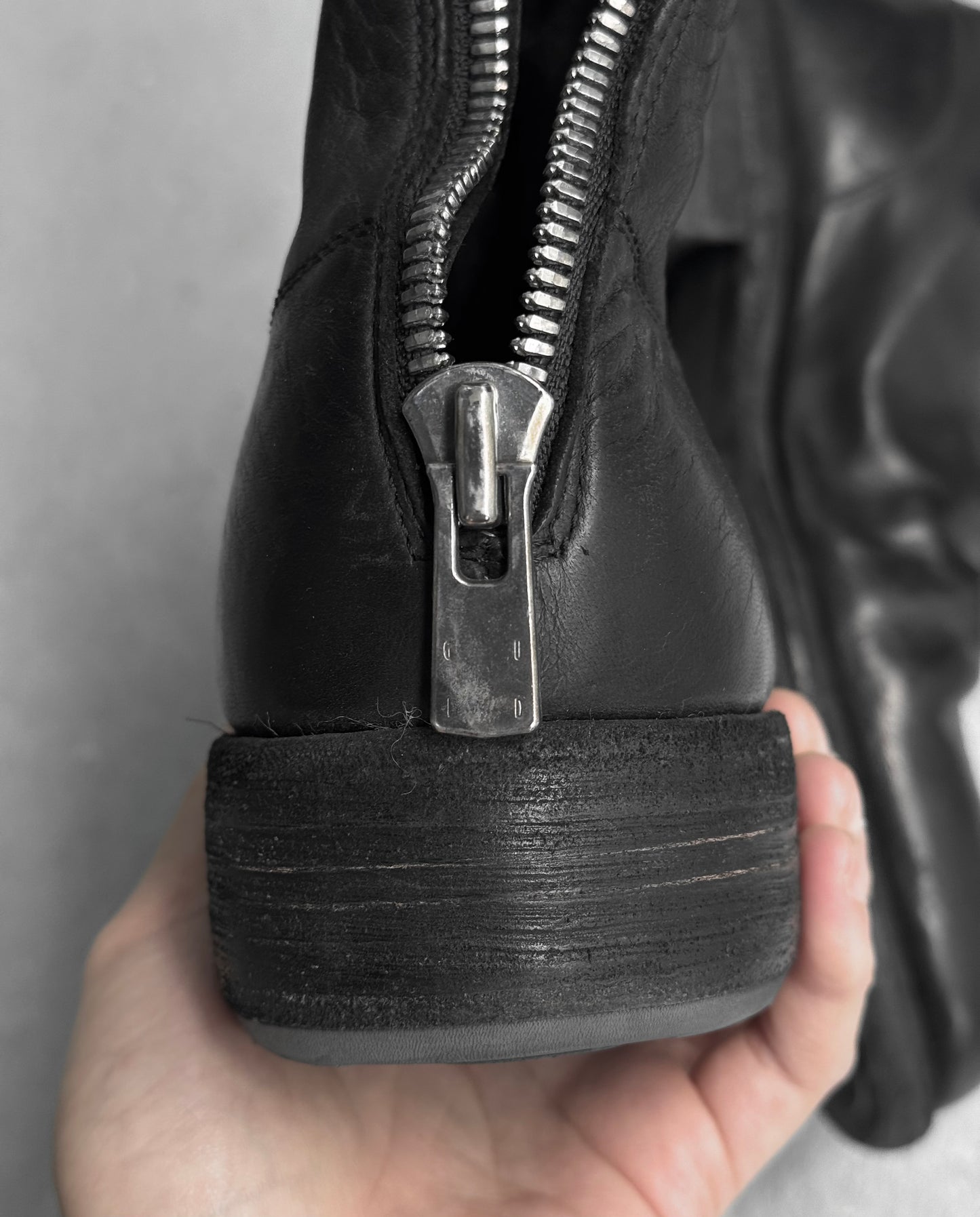 GUIDI ‘986’ Full-grain Horse Leather Back Zip Ankle Boots