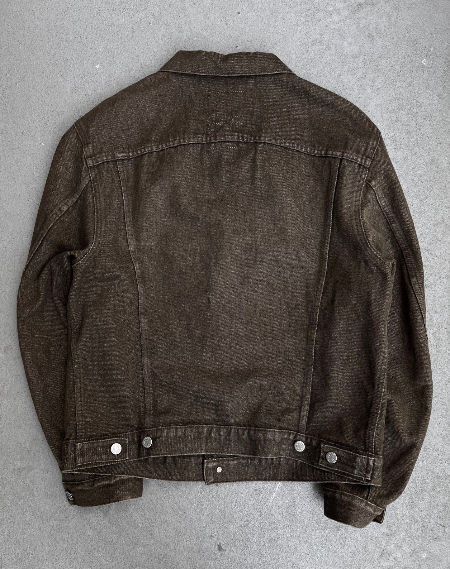 Helmut Lang Early 00s Washed Brown Cropped Denim Jacket