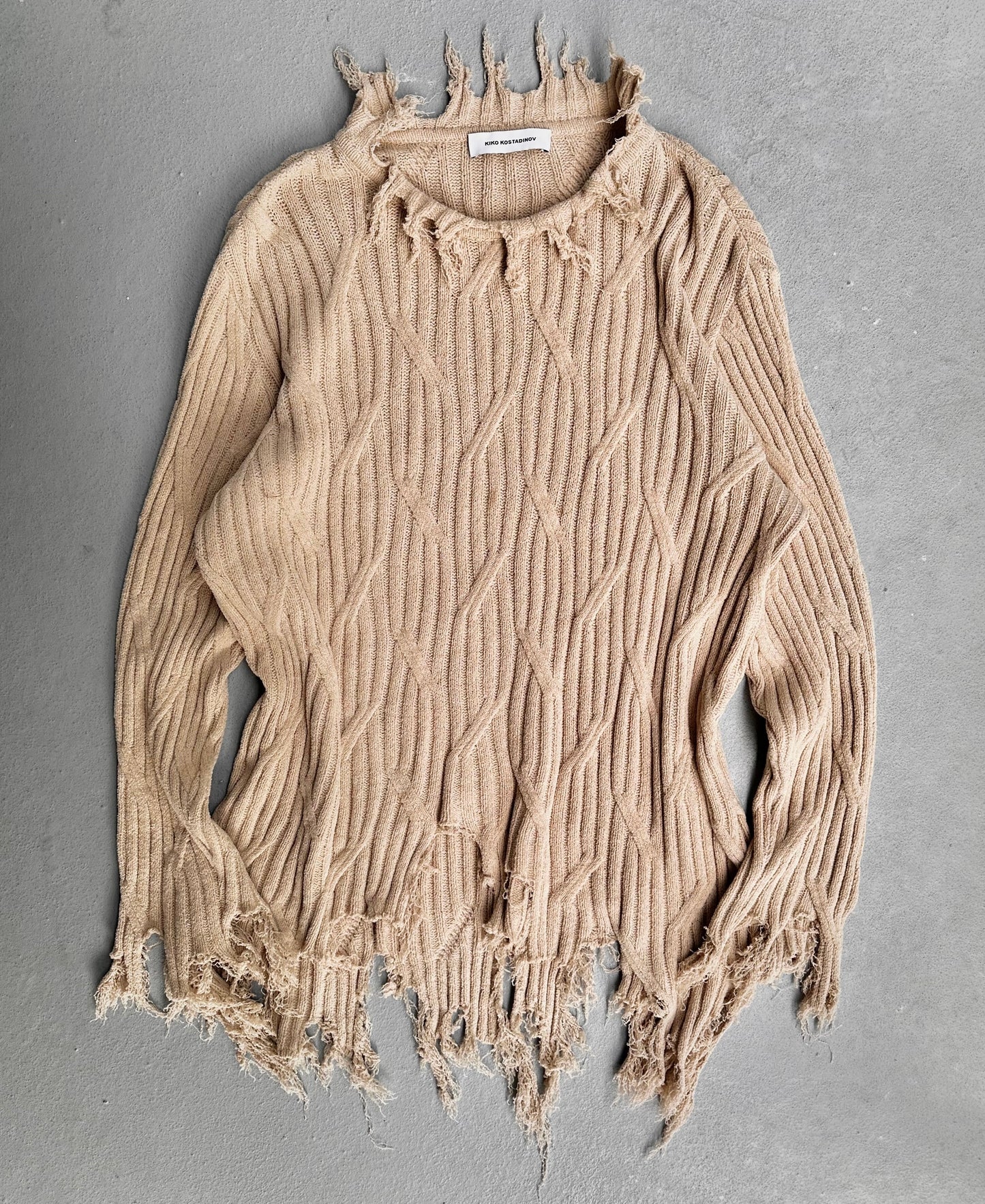 Kiko Kostadinov SS23 ‘ZLATYU’ Cedid Distressed Sweater