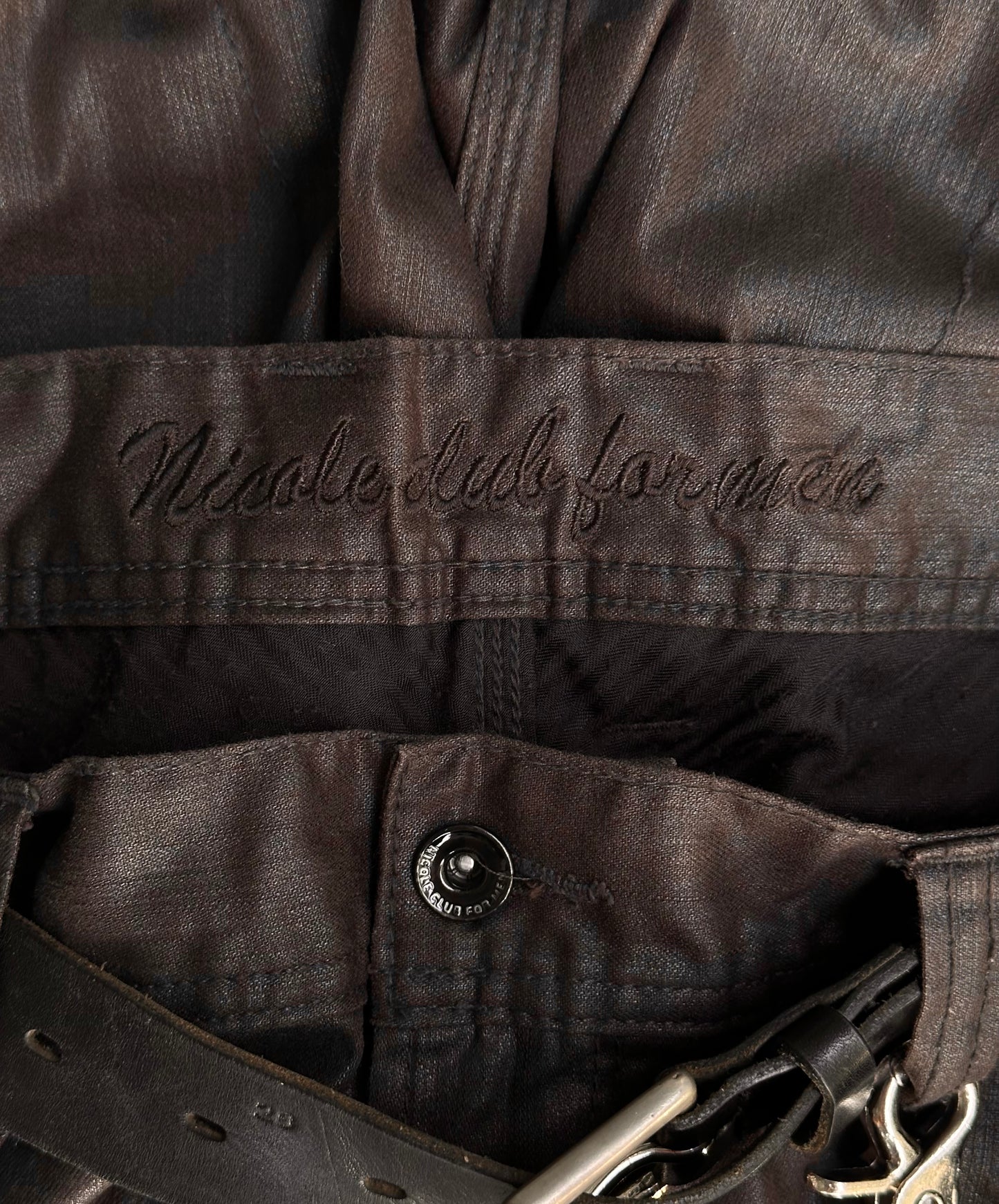 Nicole Club for Men Early 00s Waxed Bootcut Cargo Pants