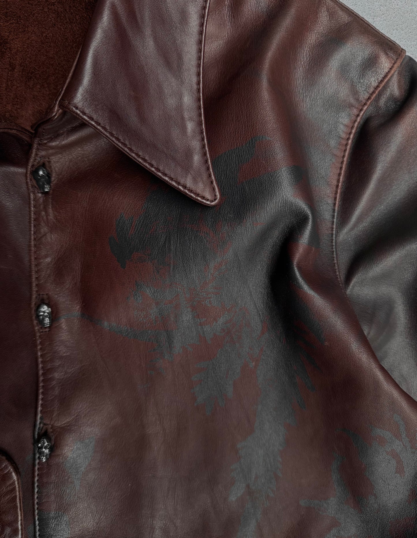 IfSixWasNine 'SHIRT GYPSY-G.0. J/M' Foliage Print Horse Leather Shirt