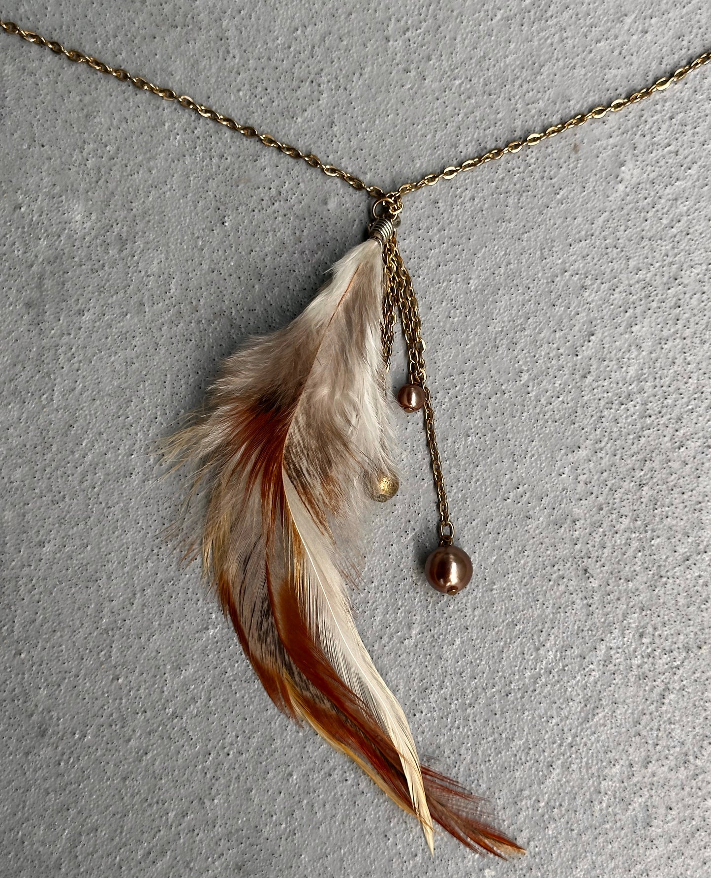 G.O.A Early 00s Brass Feather Necklace
