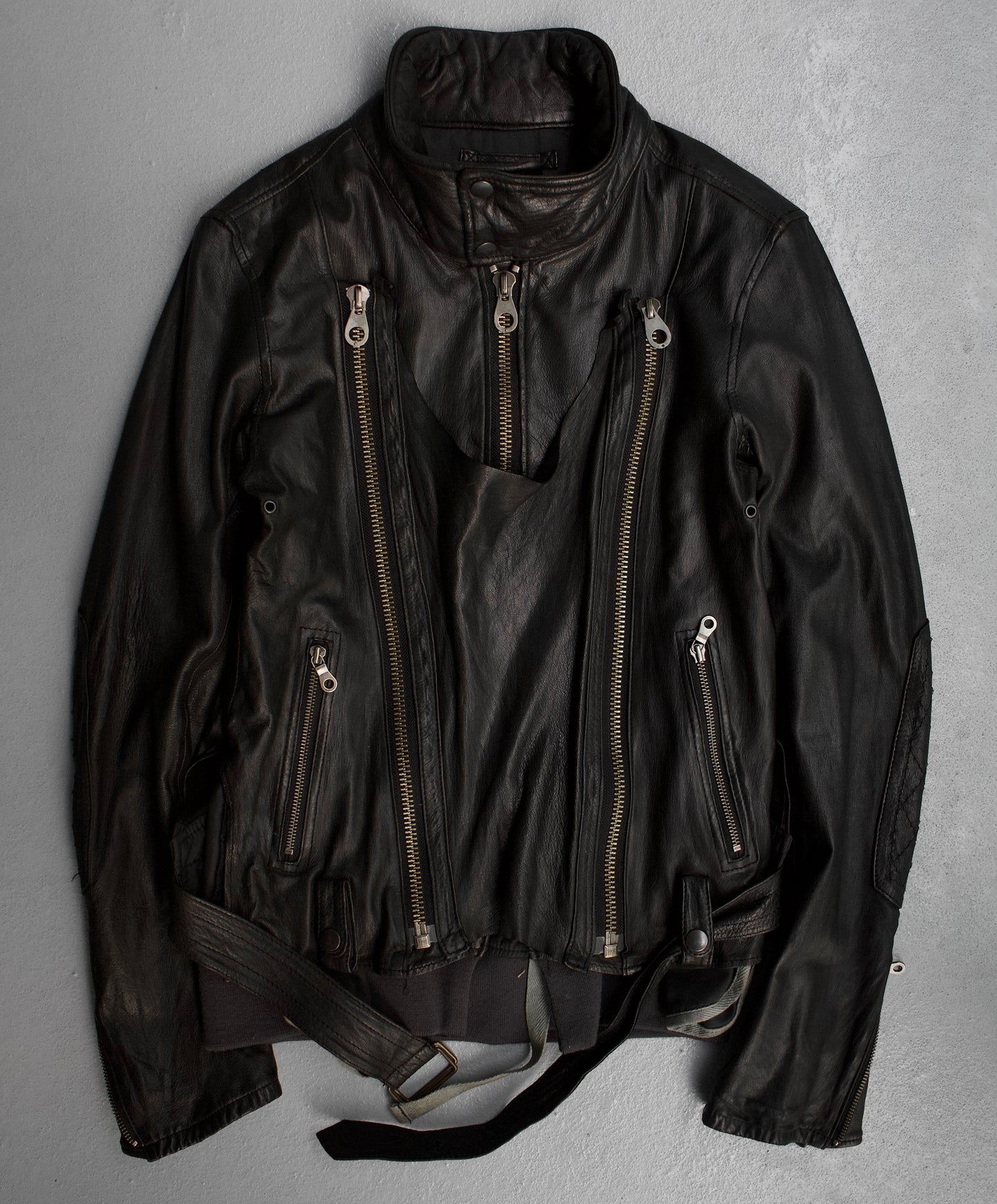 MiharaYasuhiro AW08 Reconstructed Multi-zip Deerskin Leather Jacket