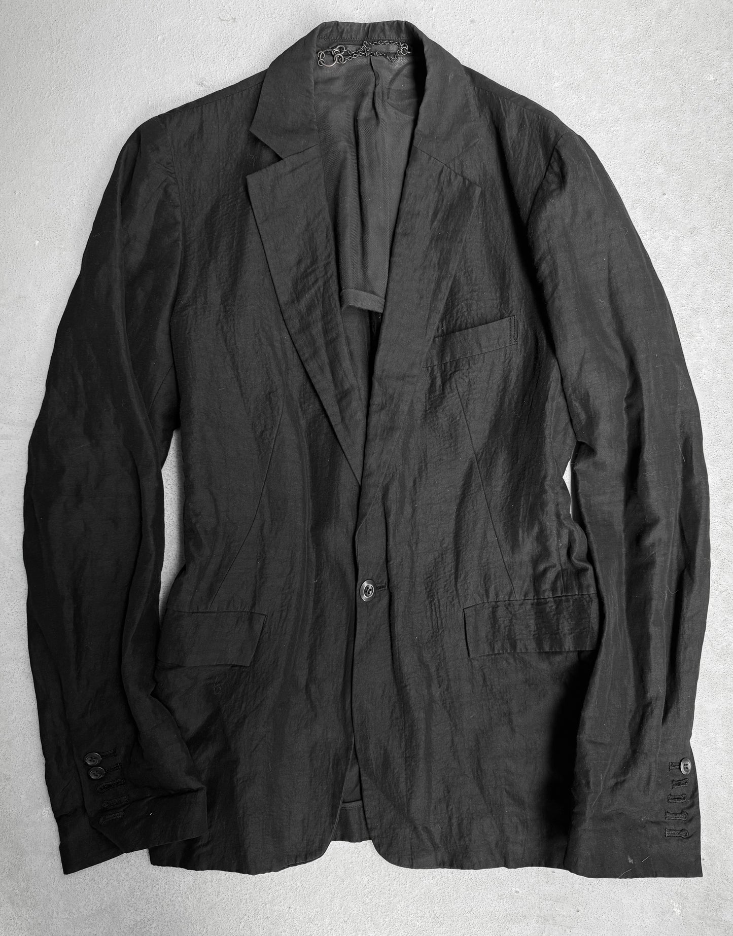 ATTACHMENT by Kazuyuki Kumagai SS16 Wrinkle Linen Blazer